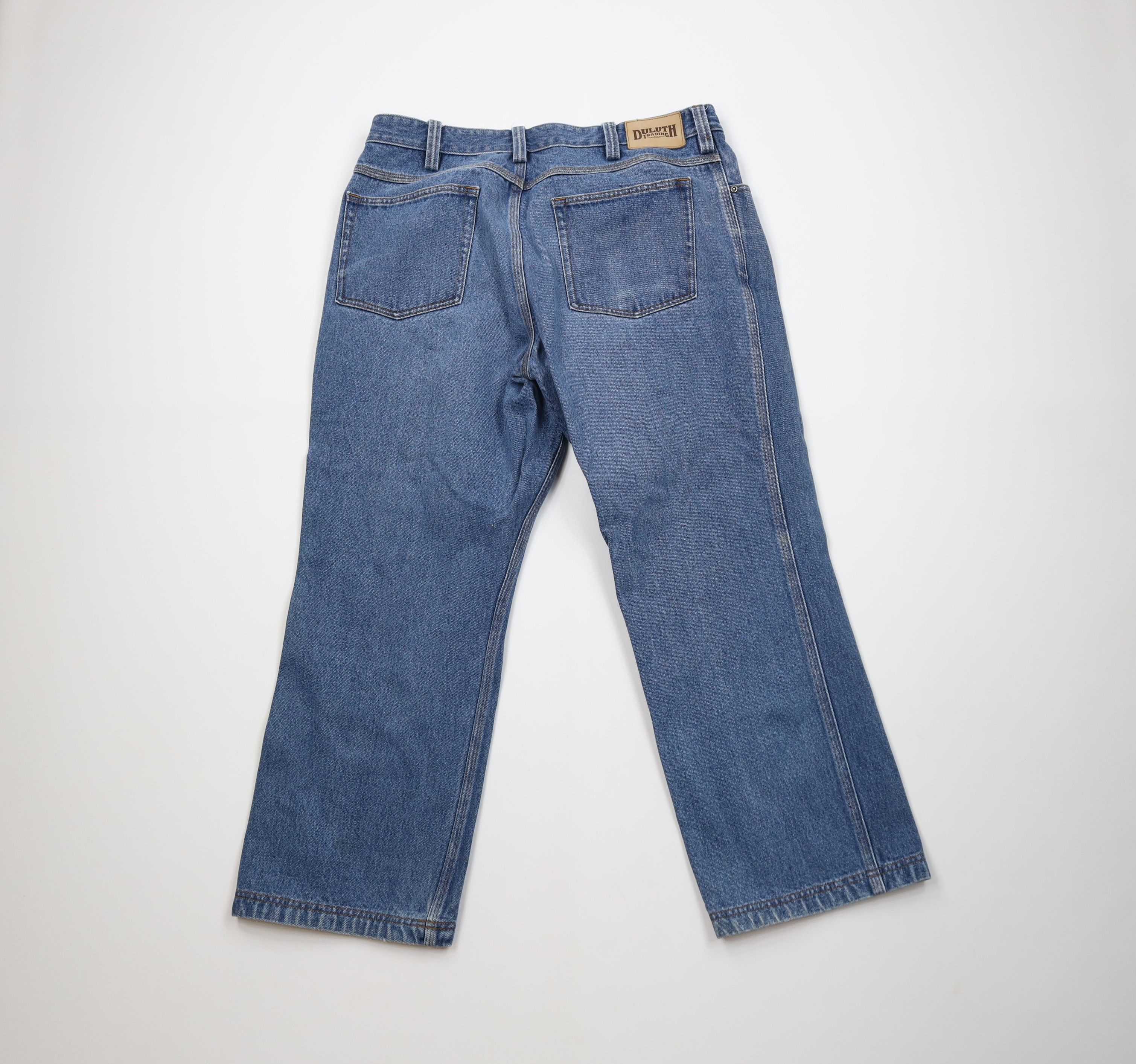 Duluth Trading Company Duluth Trading Co Workwear Wide Leg Denim Jeans Blue Size US 37 - 10 Thumbnail