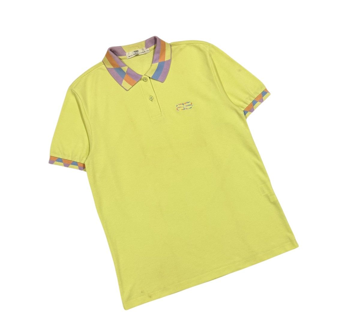 Balenciaga Vtg🔥Luxury BB Balenciaga Multicolor Ringer Polo Shirt Size US L / EU 52-54 / 3 - 5 Thumbnail