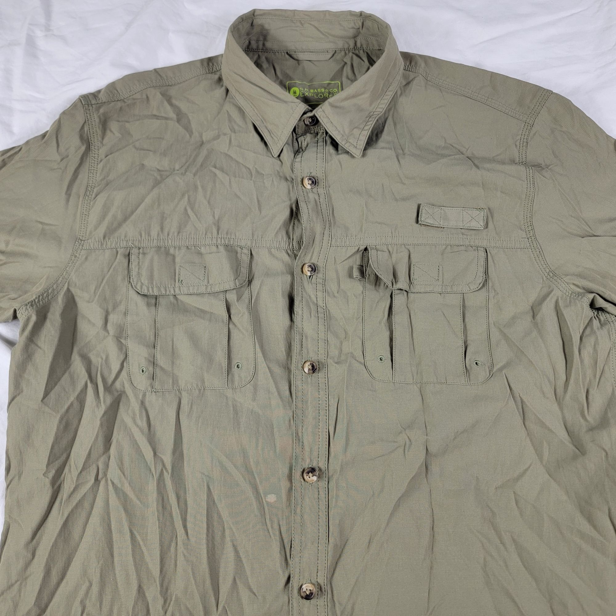 G.H. Bass & Co. GH Bass Co Explorer Mens Large Olive Green Shirt Short Sleev Size US L / EU 52-54 / 3 - 3 Thumbnail