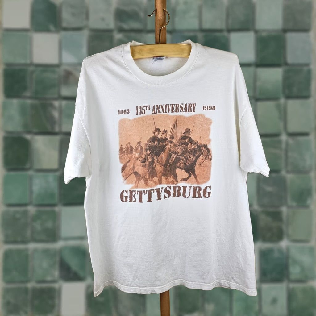 Hanes VINTAGE 1998 135TH ANNIVERSARY GETTYSBURG WHITE COTTON T-SHIRT XLARGE Mens T-Shirt Hanes White Cotton 1998 Gettysburg 135th Anniversary Shirt XL Size US XL / EU 56 / 4 - 1 Thumbnail