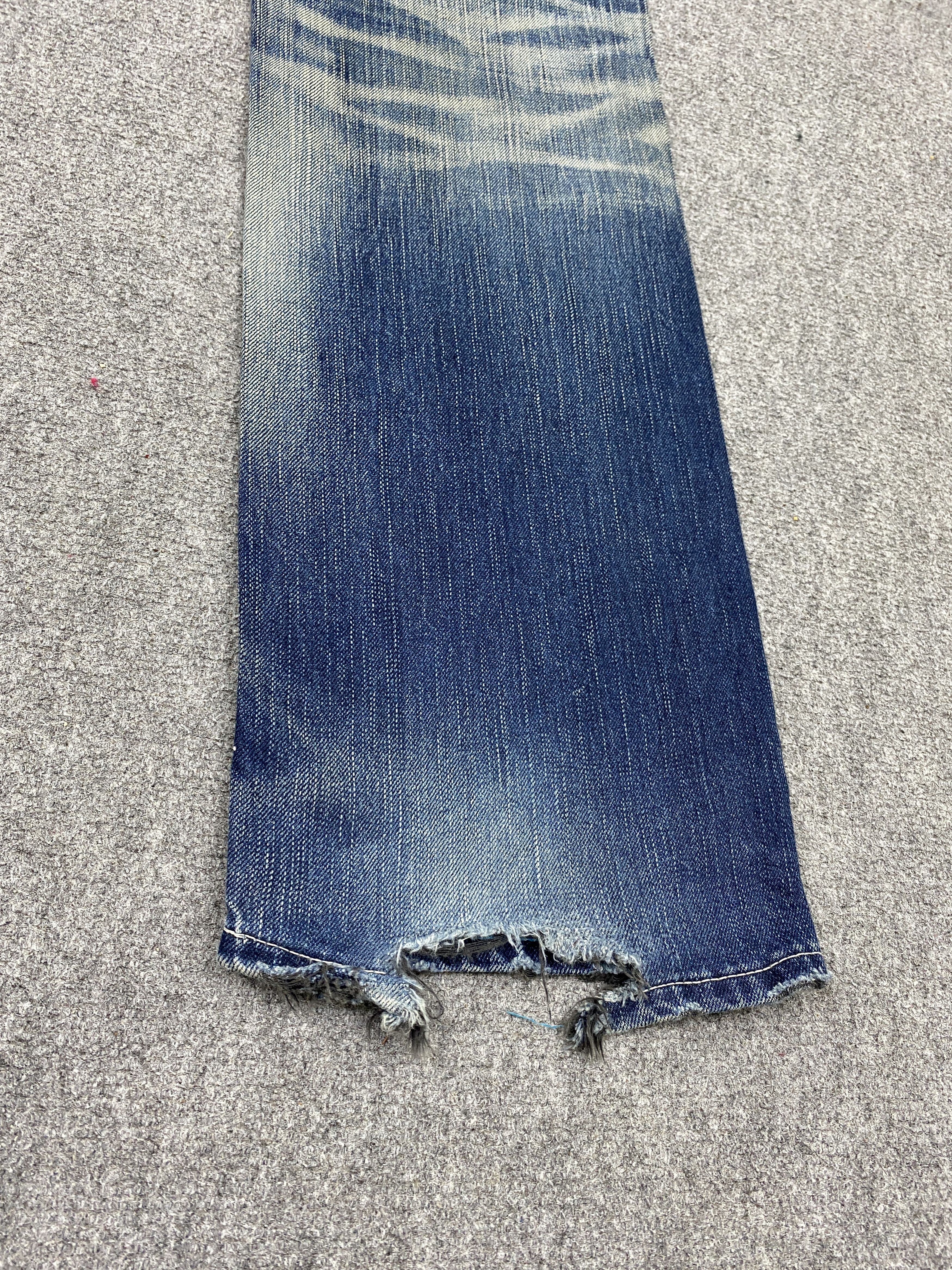 Japanese Brand × Vanquish × Vintage Vintage 90s Vanquish Gold Faded Blue Patch Work Jeans Size US 33 - 17 Thumbnail