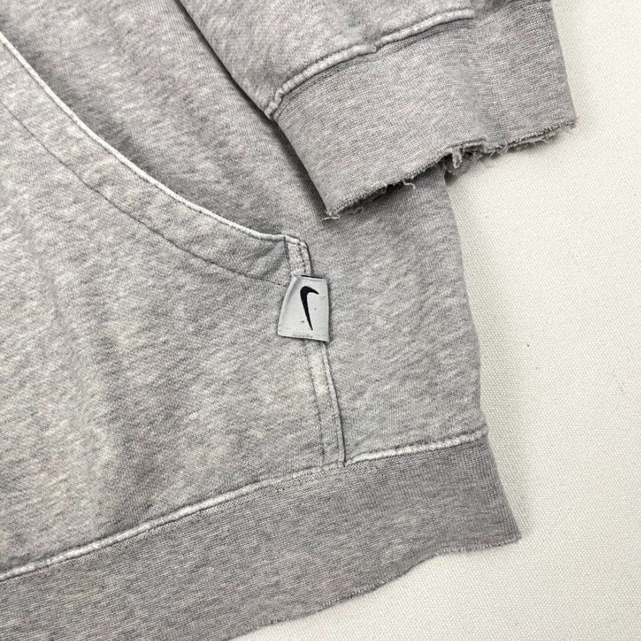 Nike Nike Hoodie Mens 2XL Gray Center Logo Swoosh Distressed Zip Pullover with Hood Pockets Vintage-Style 80s 90s Sportswear Classic Nike Sportswear Size US XXL / EU 58 / 5 - 5 Thumbnail
