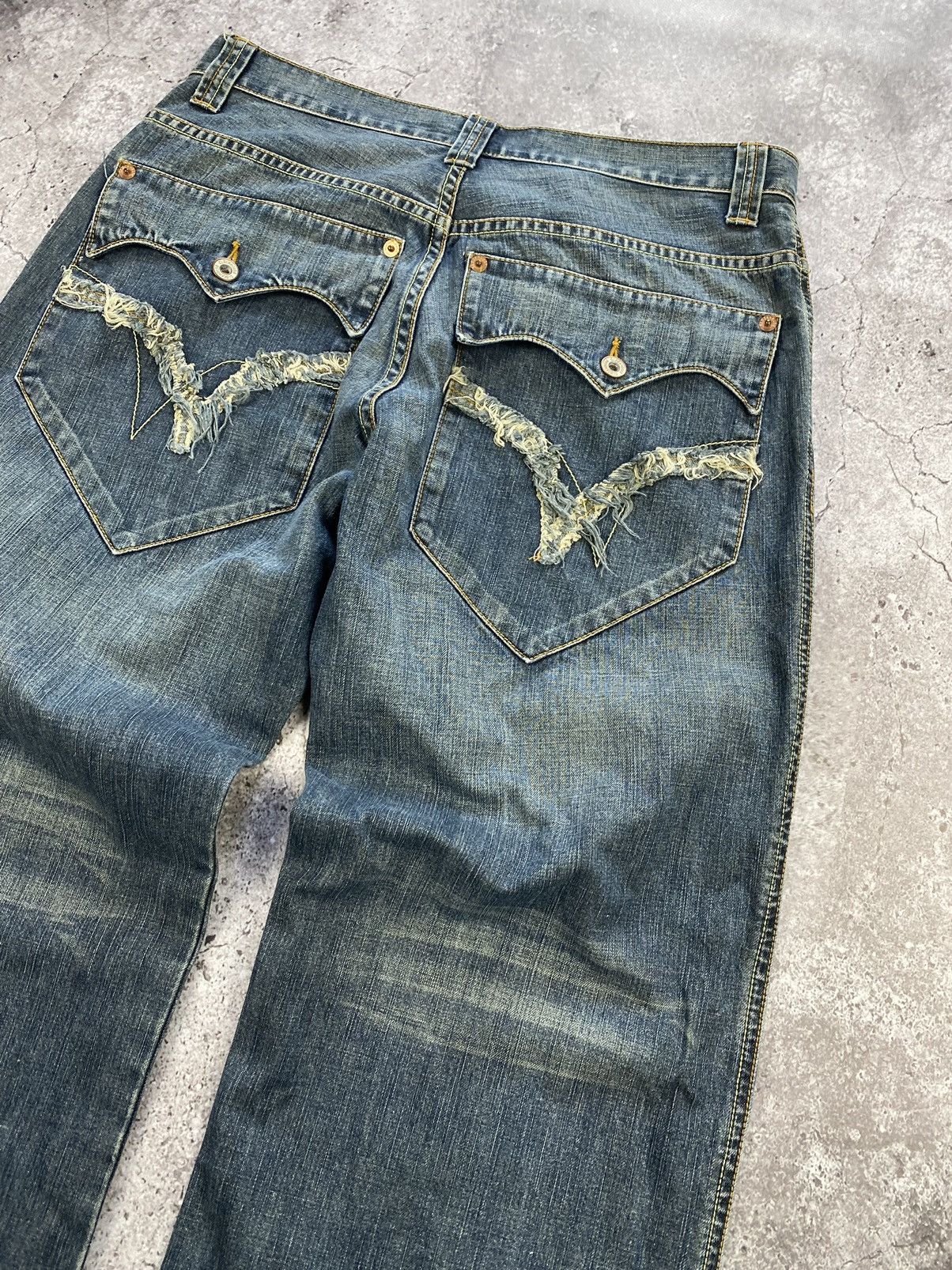 If Six Was Nine × Japanese Brand Rick Owens Junya Watanabe Style Baggy Button Denim Pants Size US 34 / EU 50 - 7 Thumbnail