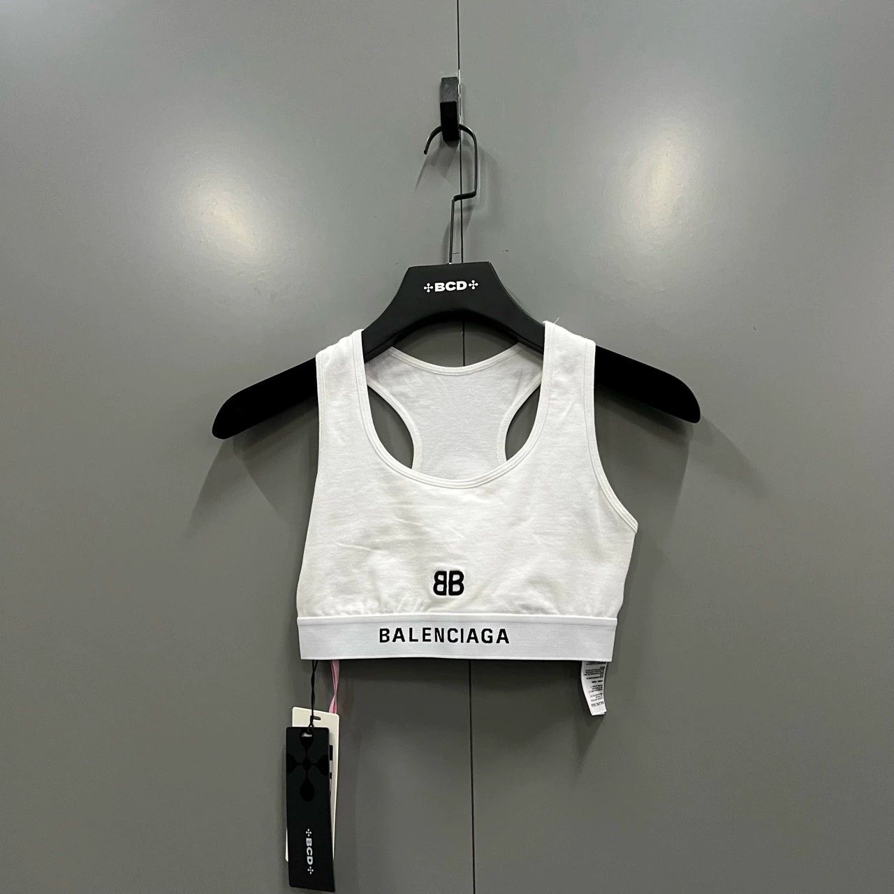 Balenciaga balenciaga double b tank top in white Size S / US 4 / IT 40 - 1 Thumbnail