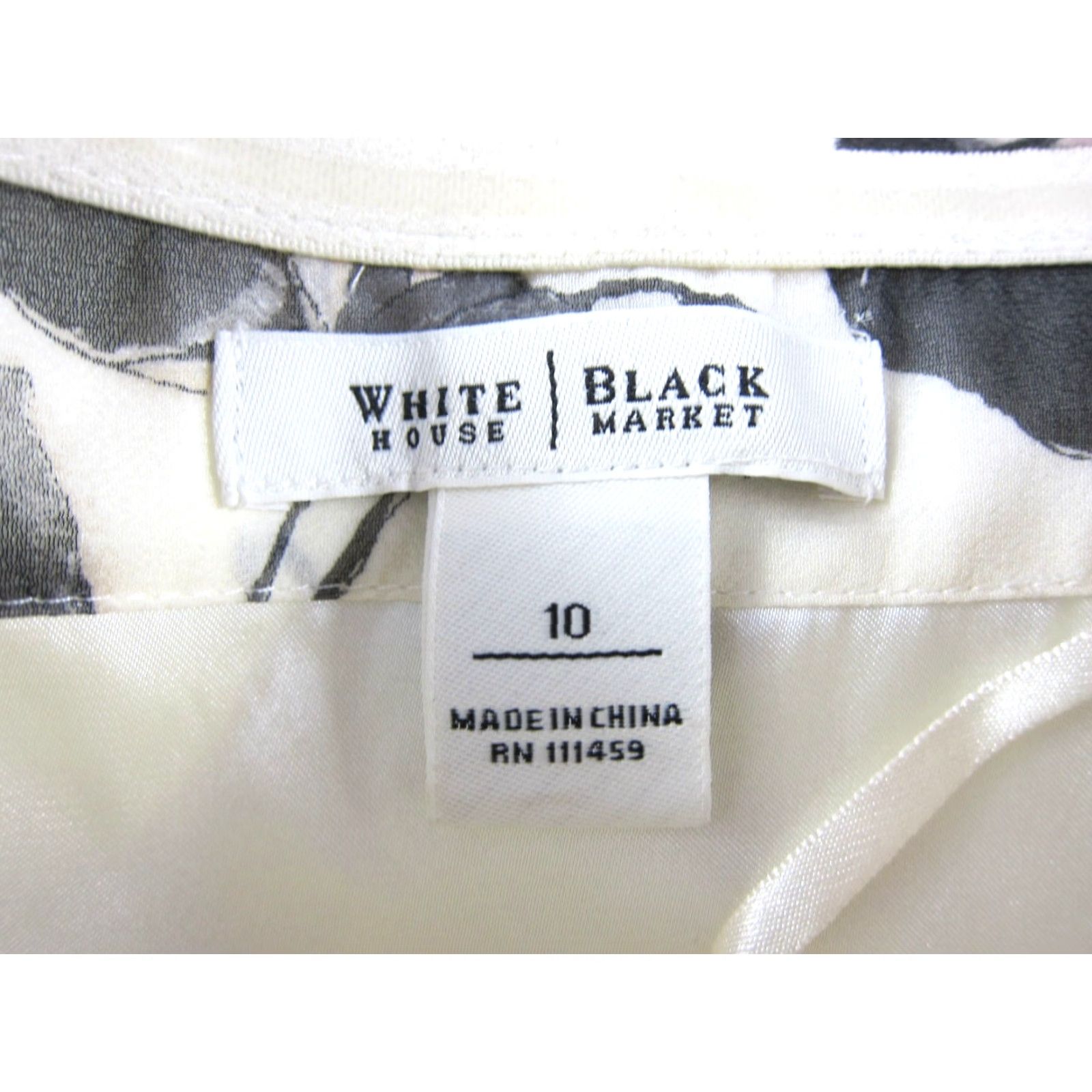 VINTAGE White House Black Market Silk Strapless Dress 10 Floral Knee Length  Shirt Women
