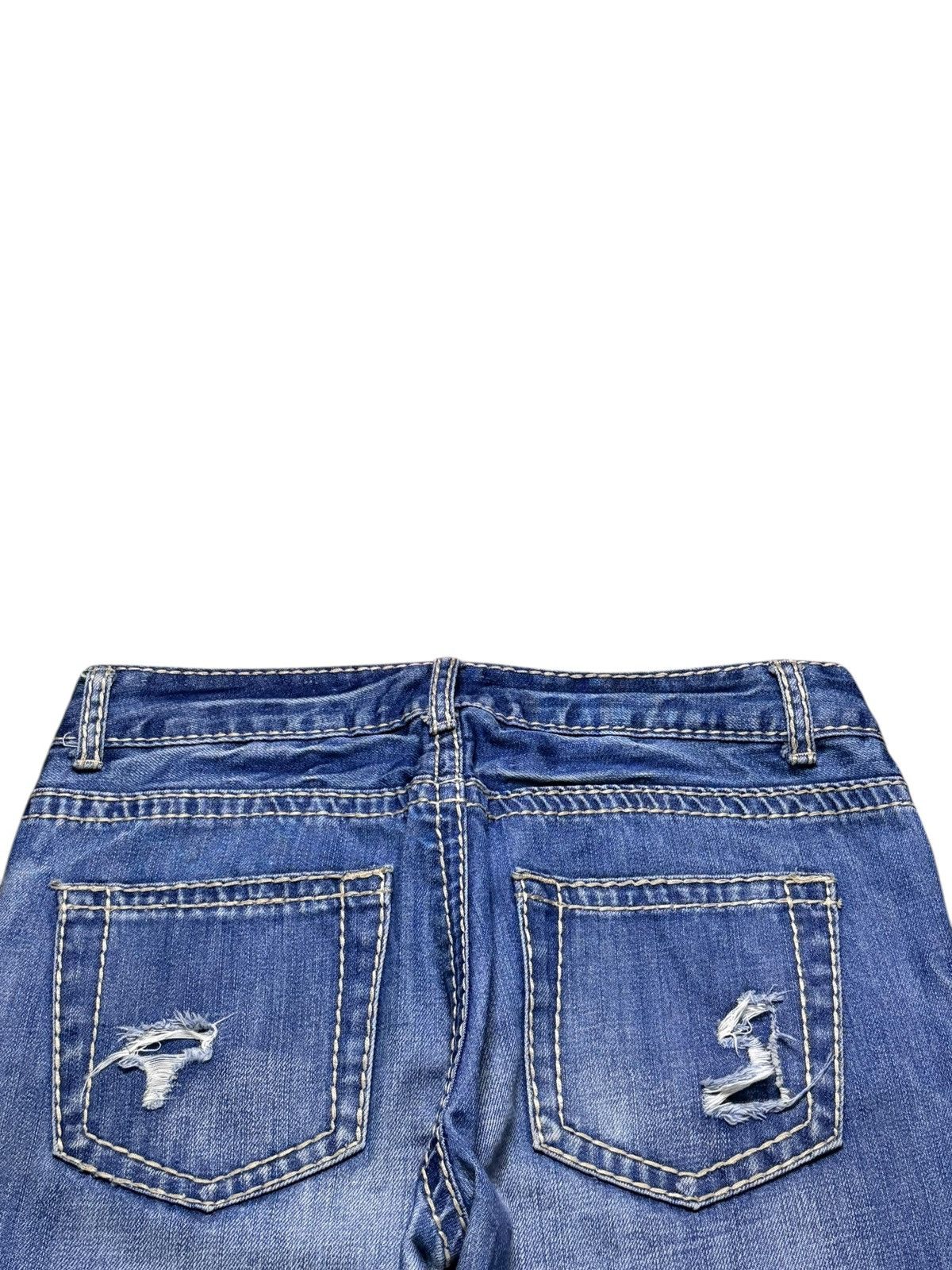 Japanese Brand Vintage Japanese Brand Blue Wash Distressed Ripped Jeans Size US 30 / EU 46 - 8 Thumbnail