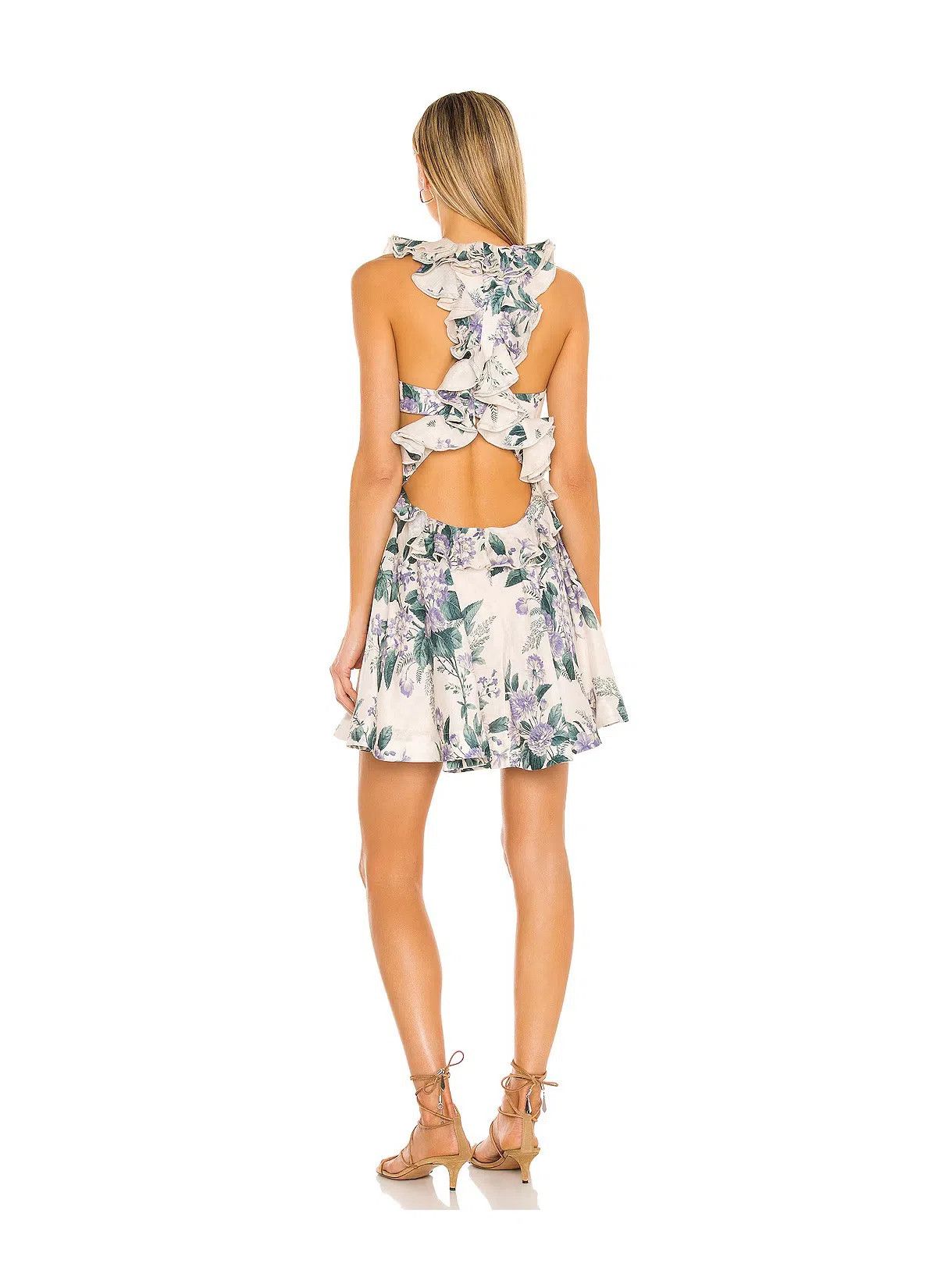 Zimmermann Cassia Ruffle Mini Dress Size L / US 10 / IT 46 - 3 Thumbnail