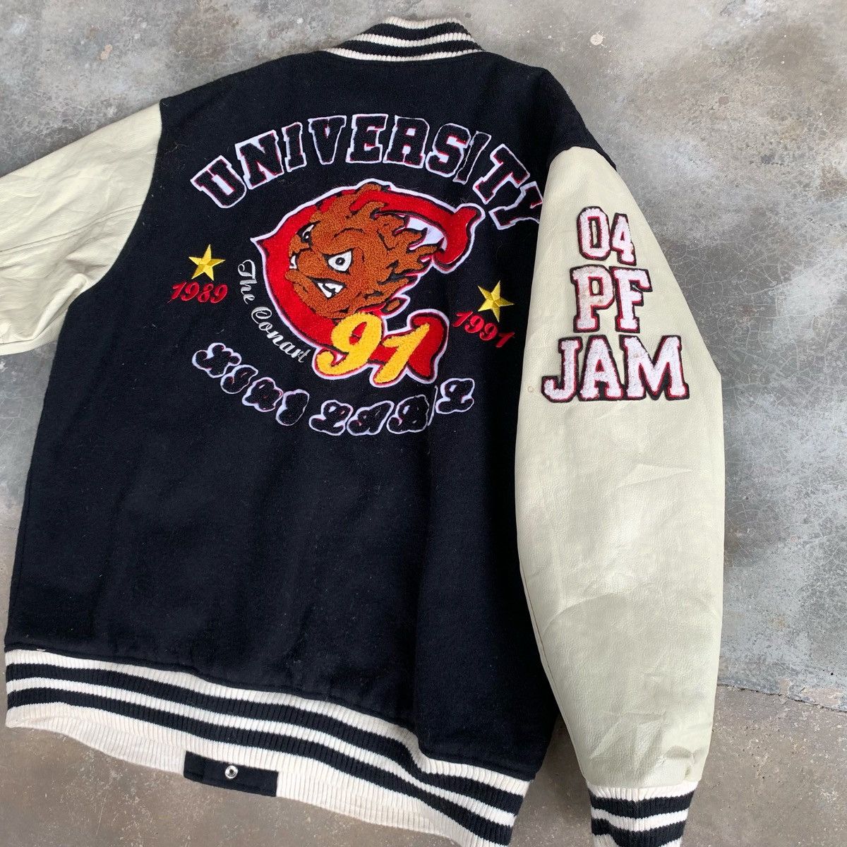 Other Conart 91 University Wool Leather Jacket Embroidered Logo Size US L / EU 52-54 / 3 - 4 Thumbnail