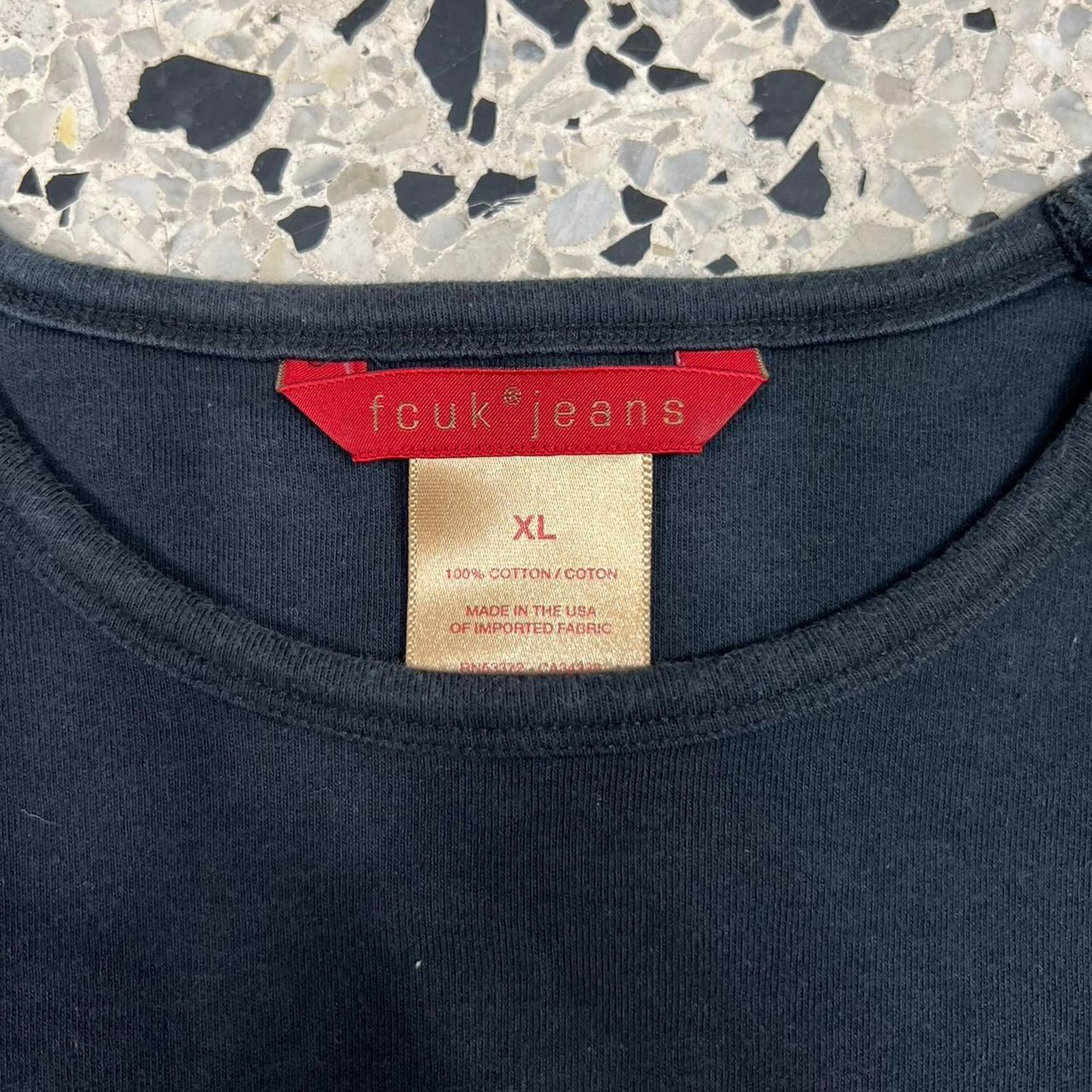 Japanese Brand × Vintage VINTAGE Y2K FCUK JEANS FCUK LOGO TEE Size US XL / EU 56 / 4 - 3 Thumbnail