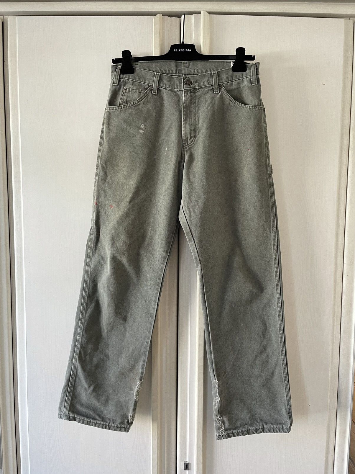 Dickies Vintage Sage Dickies Double Knee Carpenter Jeans Sz 34 Size US 31 - 1 Thumbnail