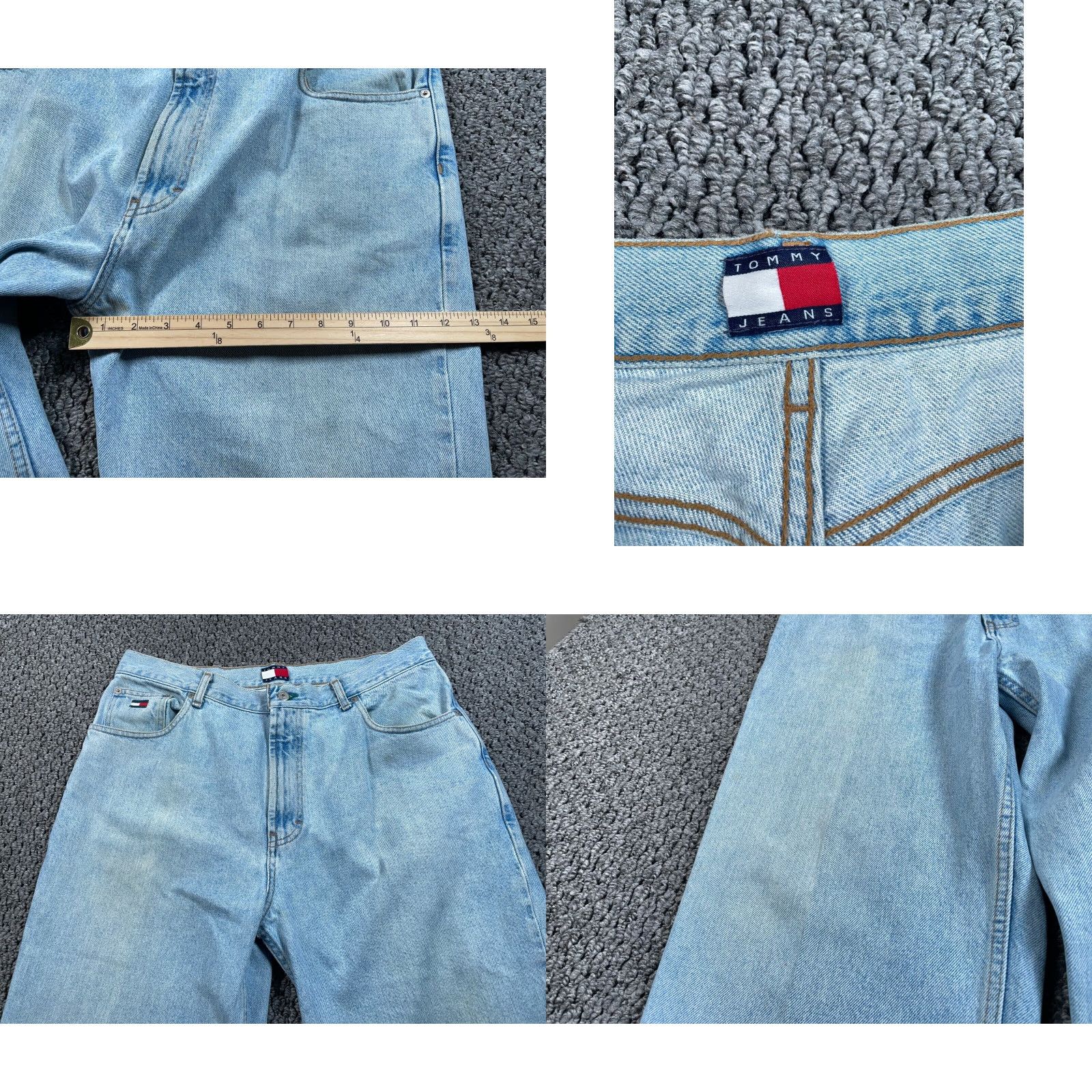 Tommy Hilfiger Vintage Tommy Hilfiger Jeans Men's 36x28 Tapered Relaxed Fit 90s Light Blue Denim Size US 36 / EU 52 - 8 Thumbnail