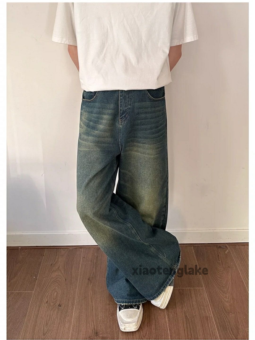 Jean × Vintage washed faded loose baggy y2k flared jeans Size US 32 / EU 48 - 4 Thumbnail