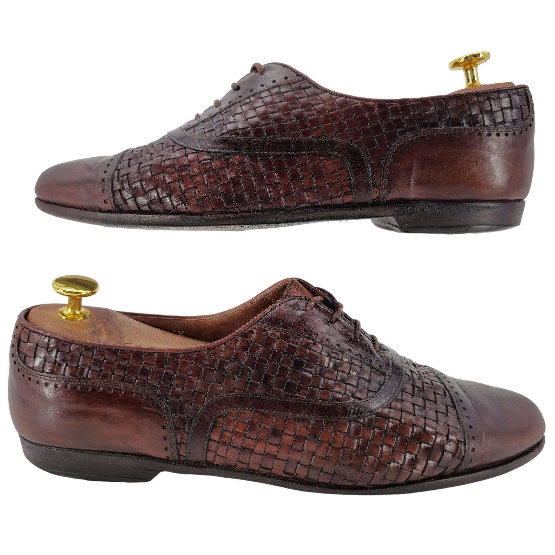 Bragano × Cole Haan Bragano Cole Haan Woven Leather Oxfords Brown Italy Mens 9.5 Size US 9.5 / EU 42-43 - 4 Thumbnail