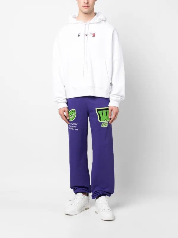 Off-White o1gr1nt0325 Varsity Patch Sweatpants in Purple Size US 32 / EU 48 - 2 Thumbnail