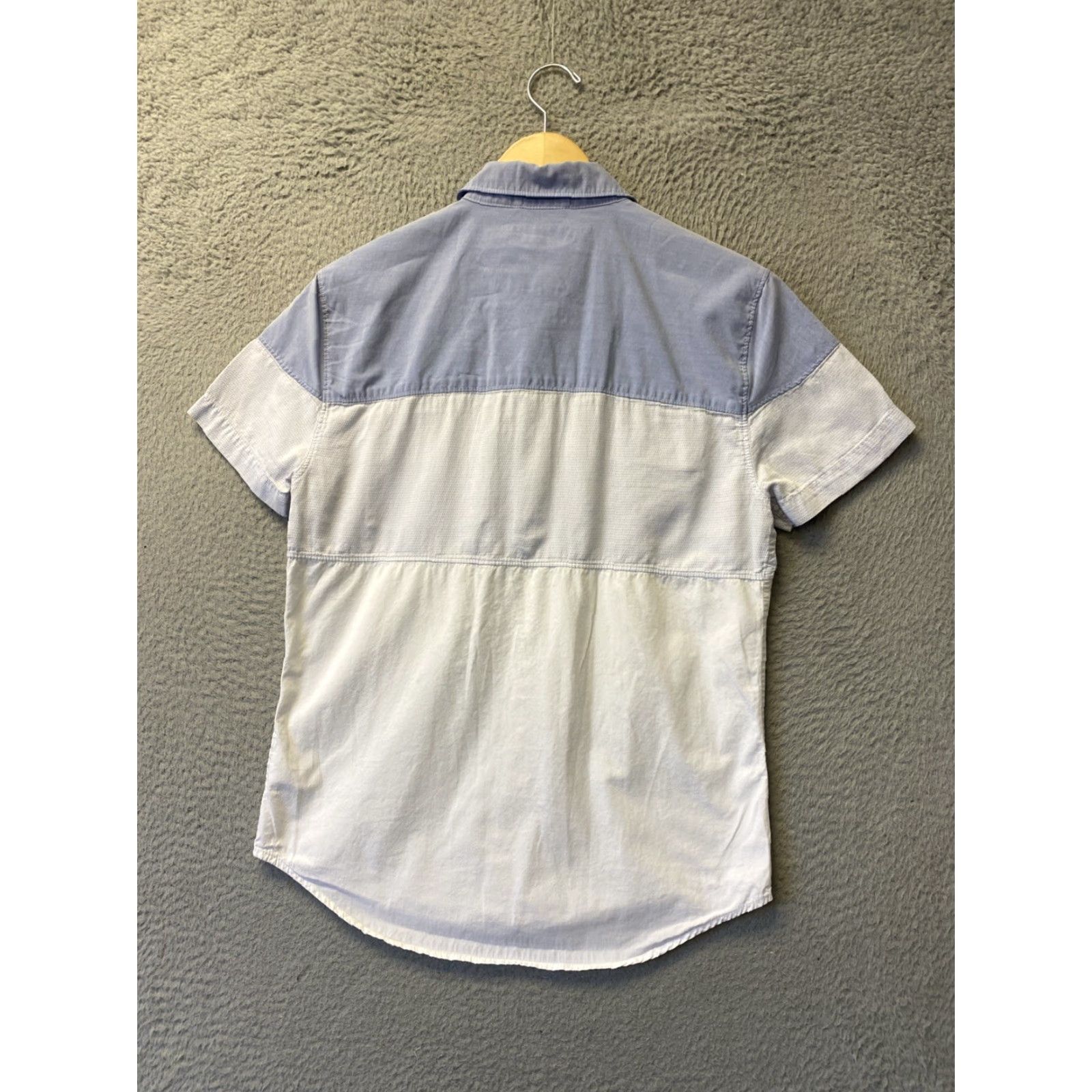 Gap GAP Shirt Men S Blue Colorblock Short Sleeve Button-Up Cotton Slim Fit Regular Size S Mens Size US S / EU 44-46 / 1 - 6 Thumbnail