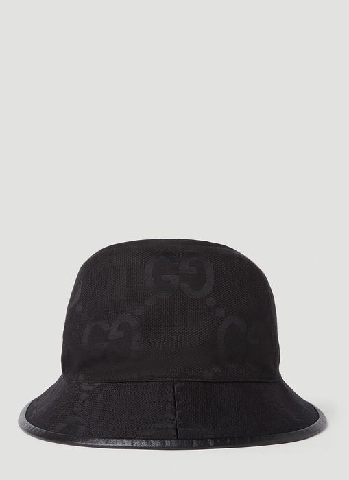 Gucci Charcoal Bucket Monogram Black Denim 4gg610 Hat