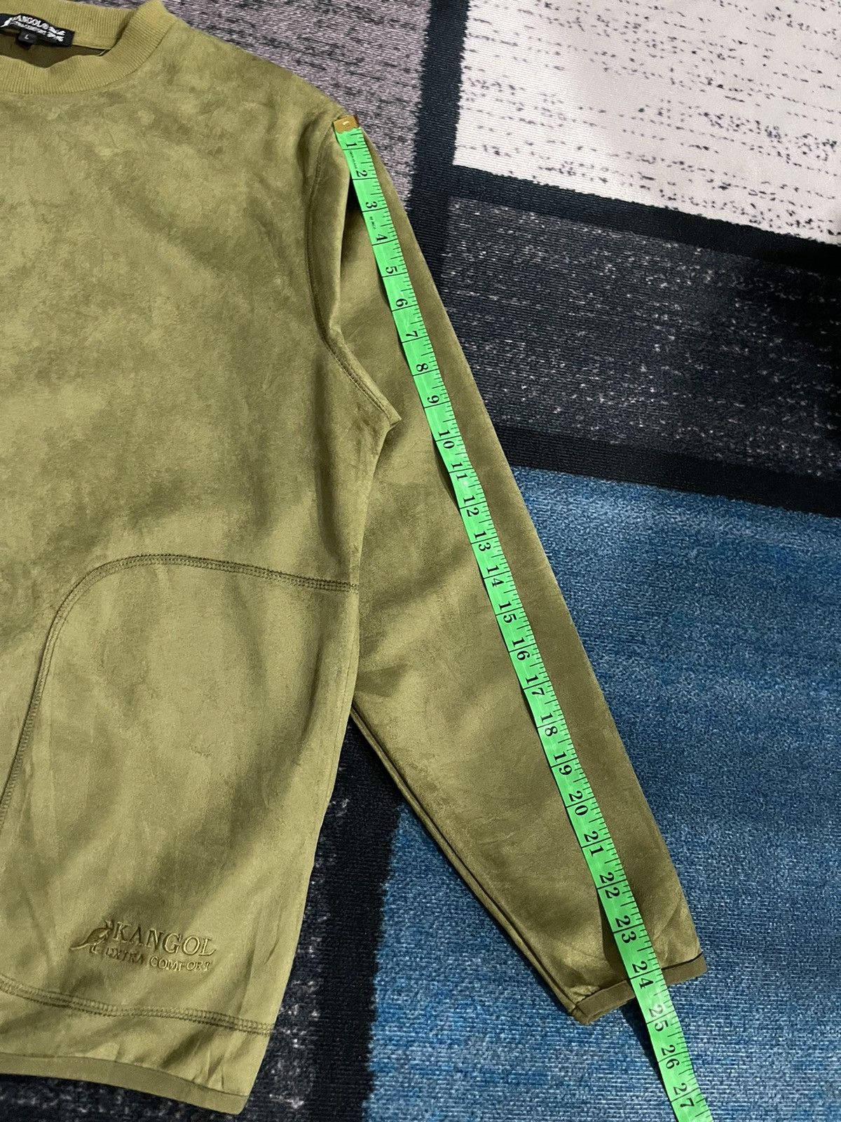Kangol Vintage Kangol Velvet Green Sweatshirt Size US L / EU 52-54 / 3 - 15 Thumbnail