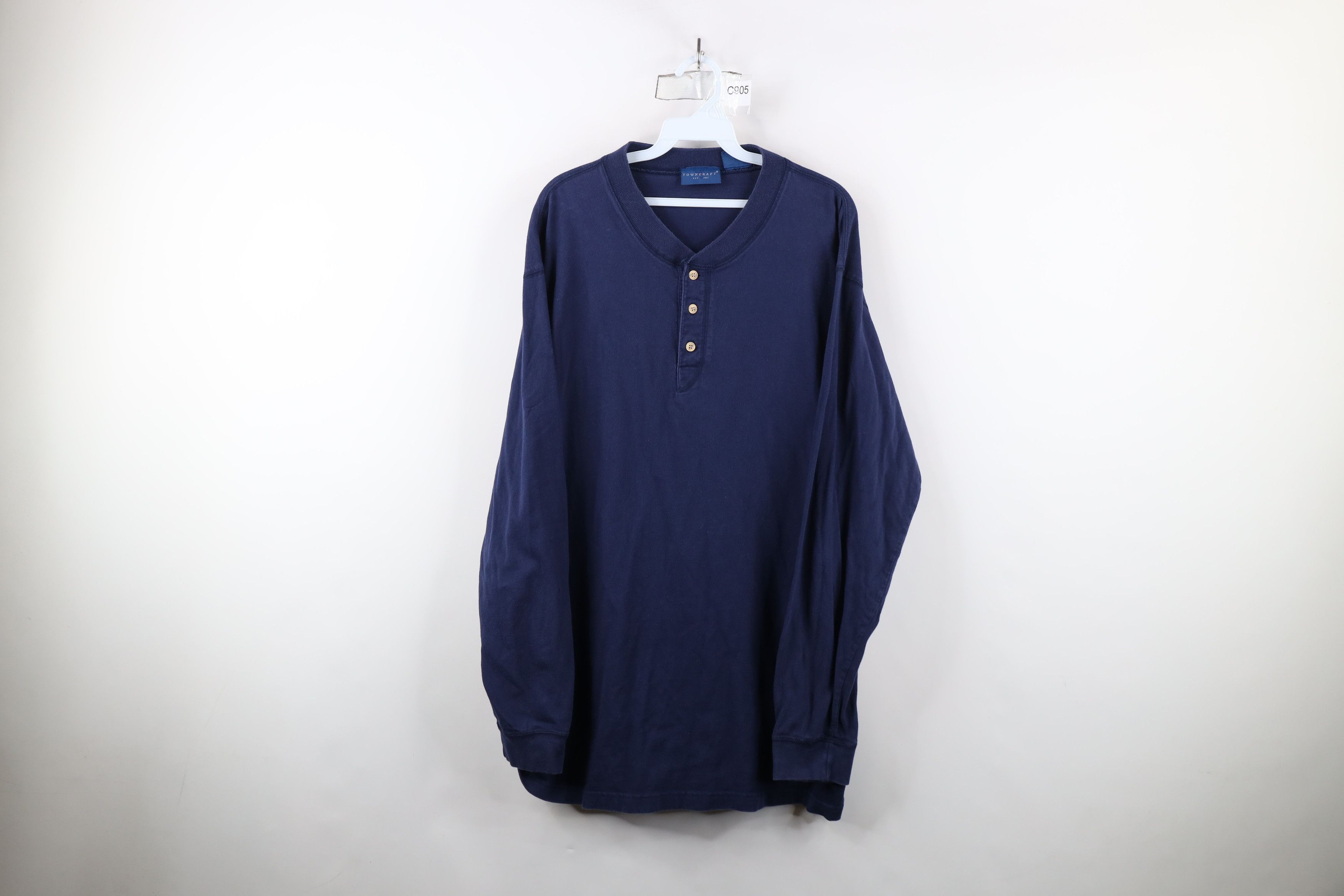 Vintage Vintage 90s Streetwear Blank Long Sleeve Henley T-Shirt Size US XL / EU 56 / 4 - 1 Thumbnail