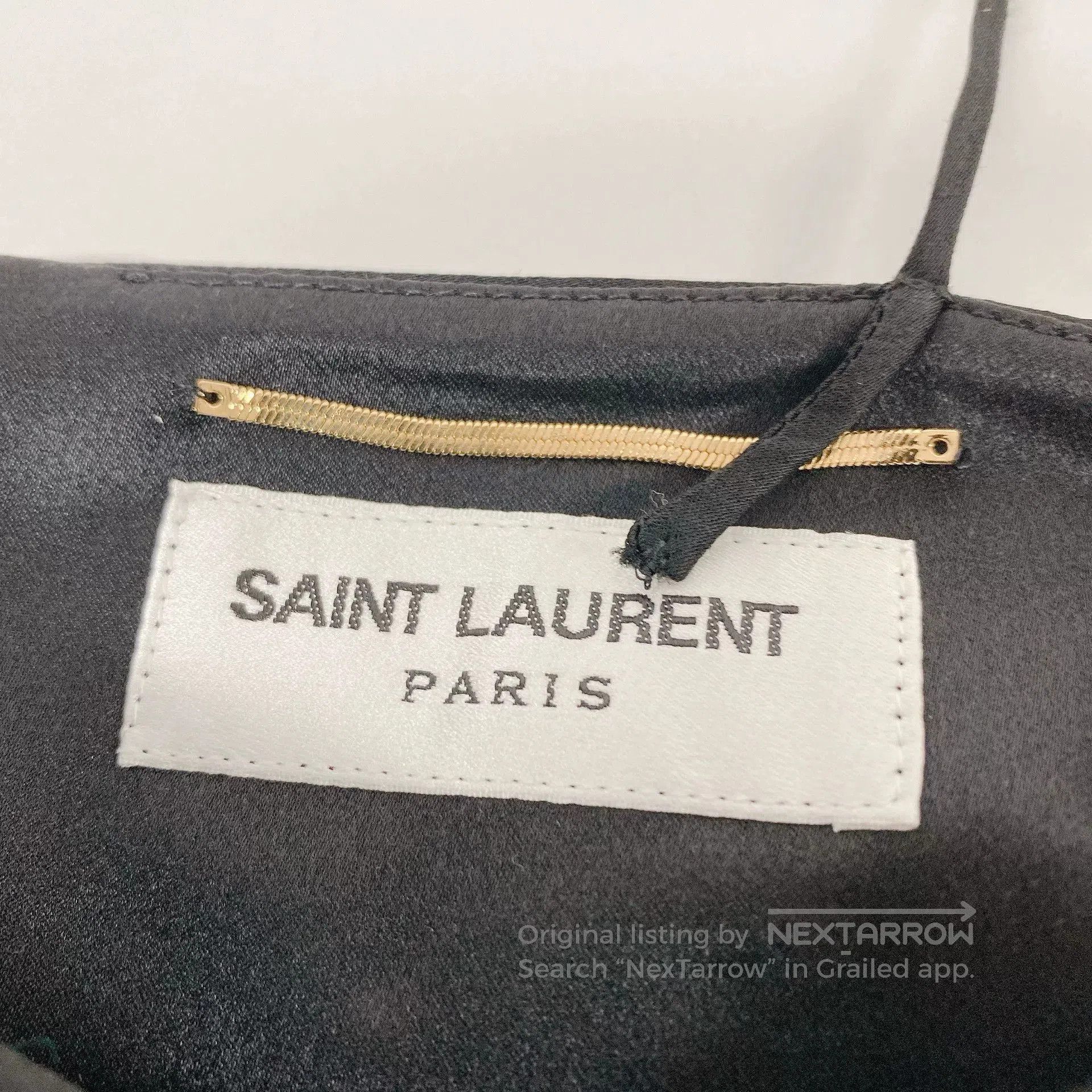 Saint Laurent Paris Saint Laurent Black Silk Mesh Slip Dress. Size XS / US 0-2 / IT 36-38 - 4 Thumbnail