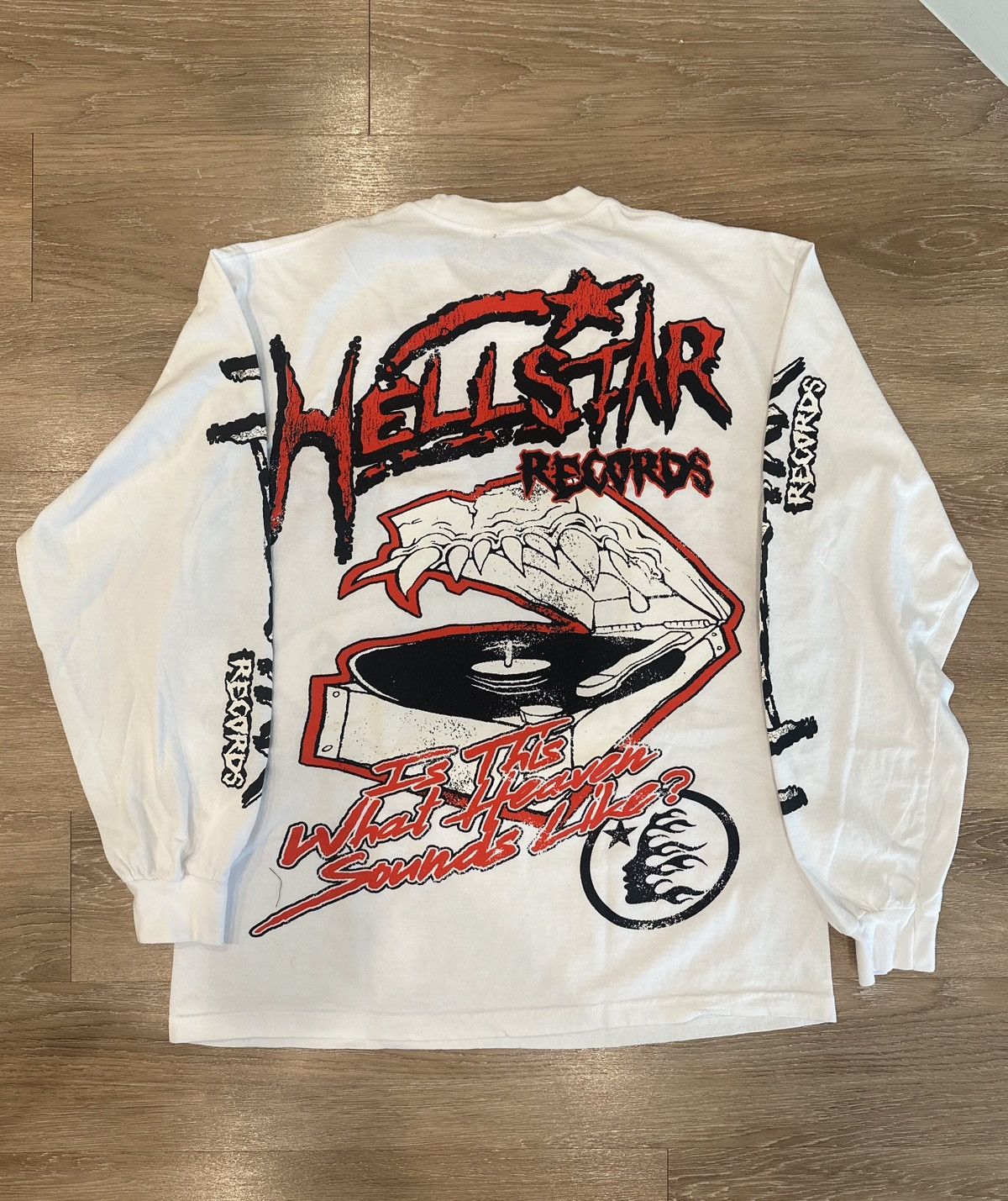 HELLSTAR HELLSTAR STUDIOS RECORDS LONGSLEEVE WHITE T-SHIRT Size US L / EU 52-54 / 3 - 2 Thumbnail