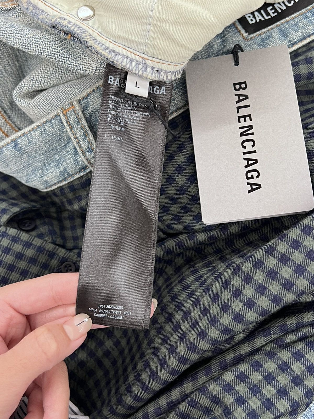 Balenciaga Balenciaga Hybrid Flannel Shirt Jeans Size US 35 - 9 Thumbnail