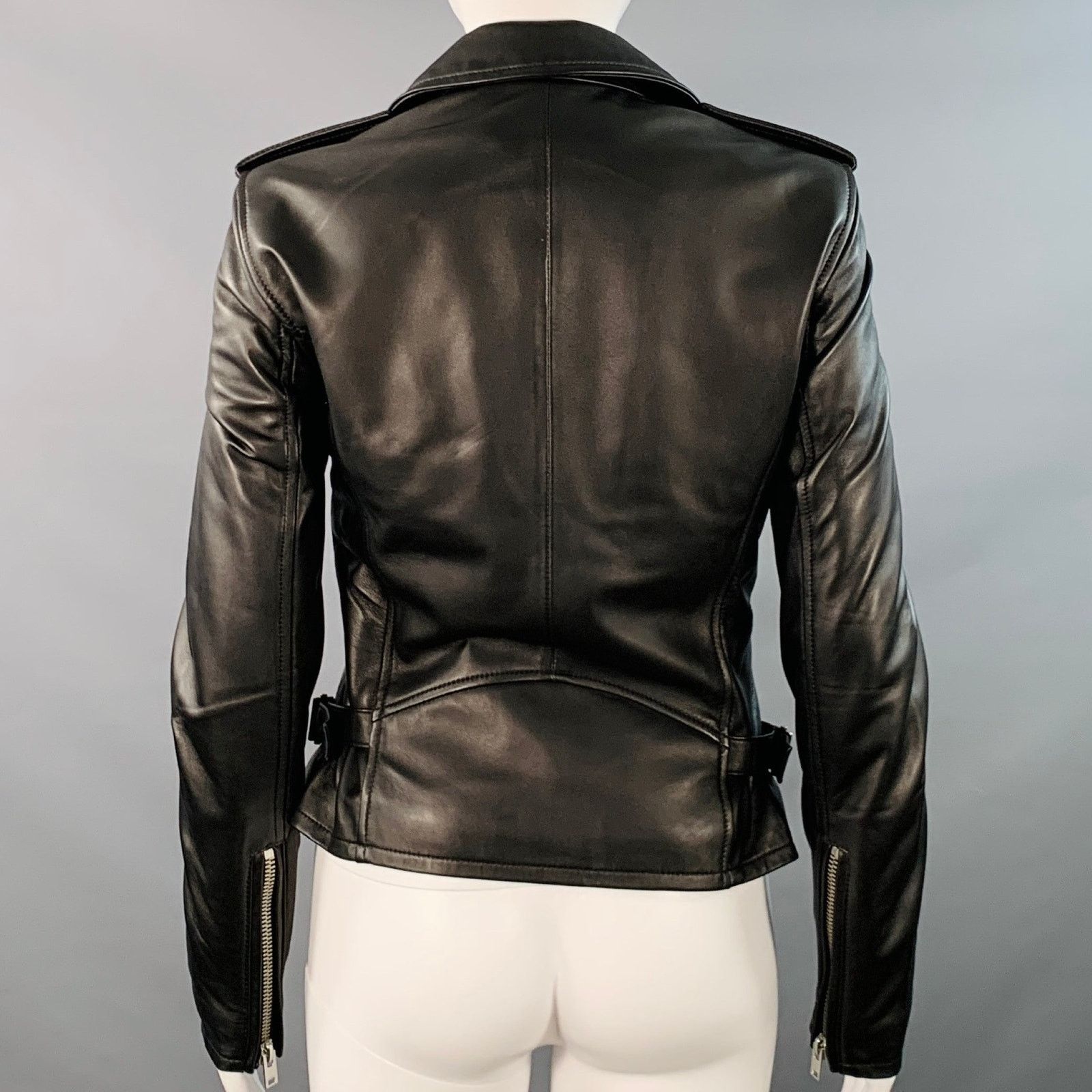 Iro IRO 2022 Size 0 Black Lambskin Leather Biker Jacket Size XS / US 0-2 / IT 36-38 - 3 Thumbnail