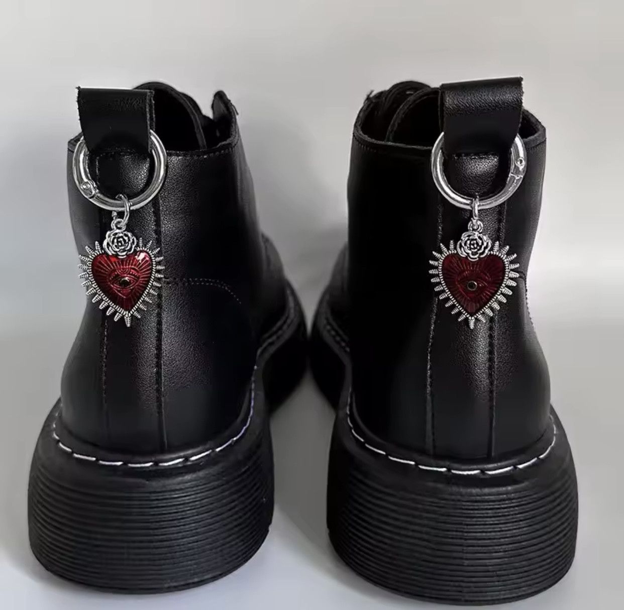 Jewelry 2pcs Heart Pendant Decoration Boots Shoes Size ONE SIZE - 1 Thumbnail