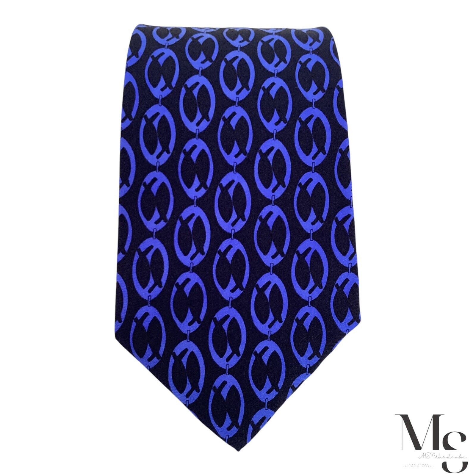Other ICHTHYS Monte-Carlo Limited Edition Blue Chain Link Silk Tie Size ONE SIZE - 4 Thumbnail