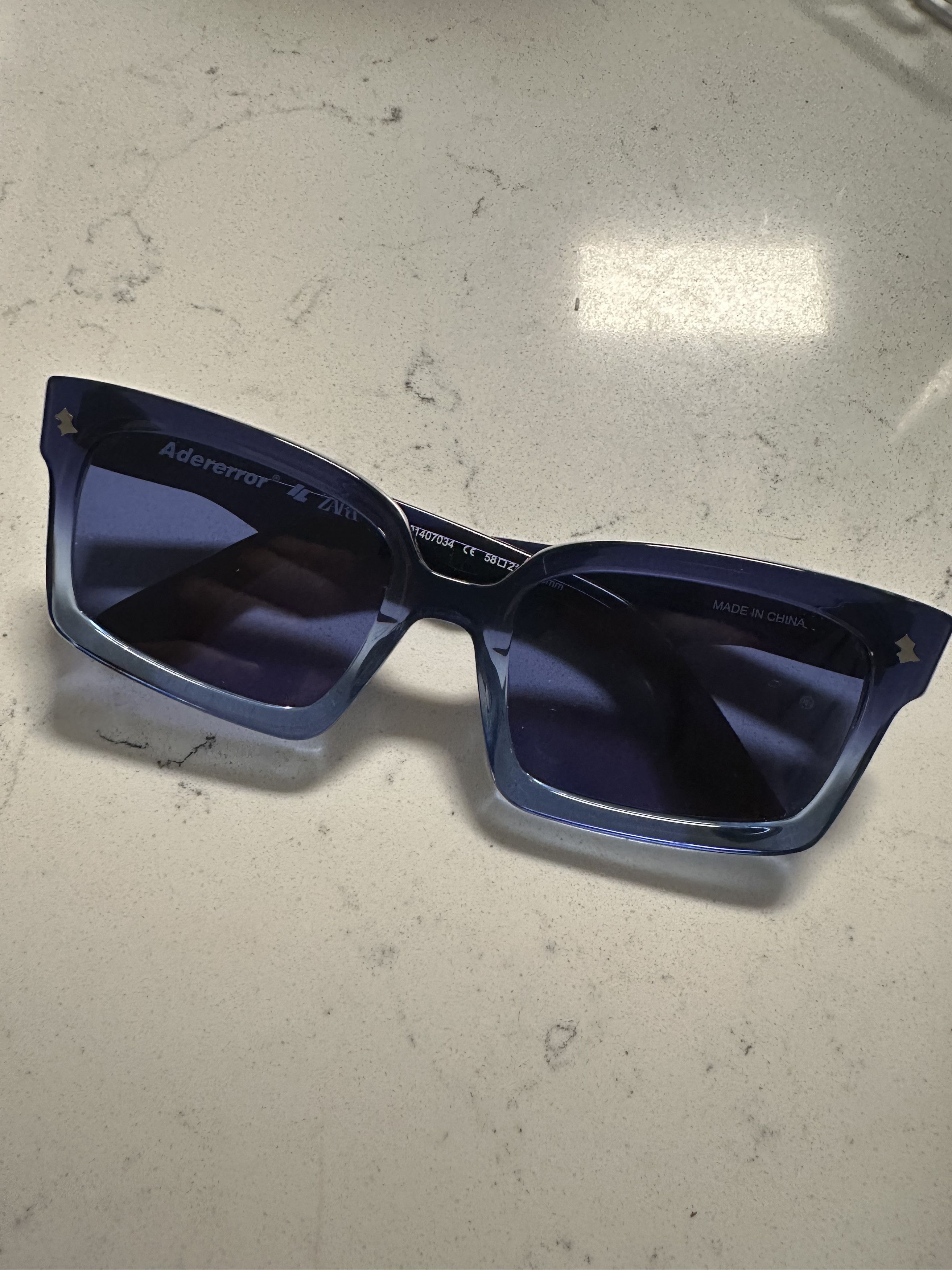 Ader Error X Zara Unisex Sunglasses Blue