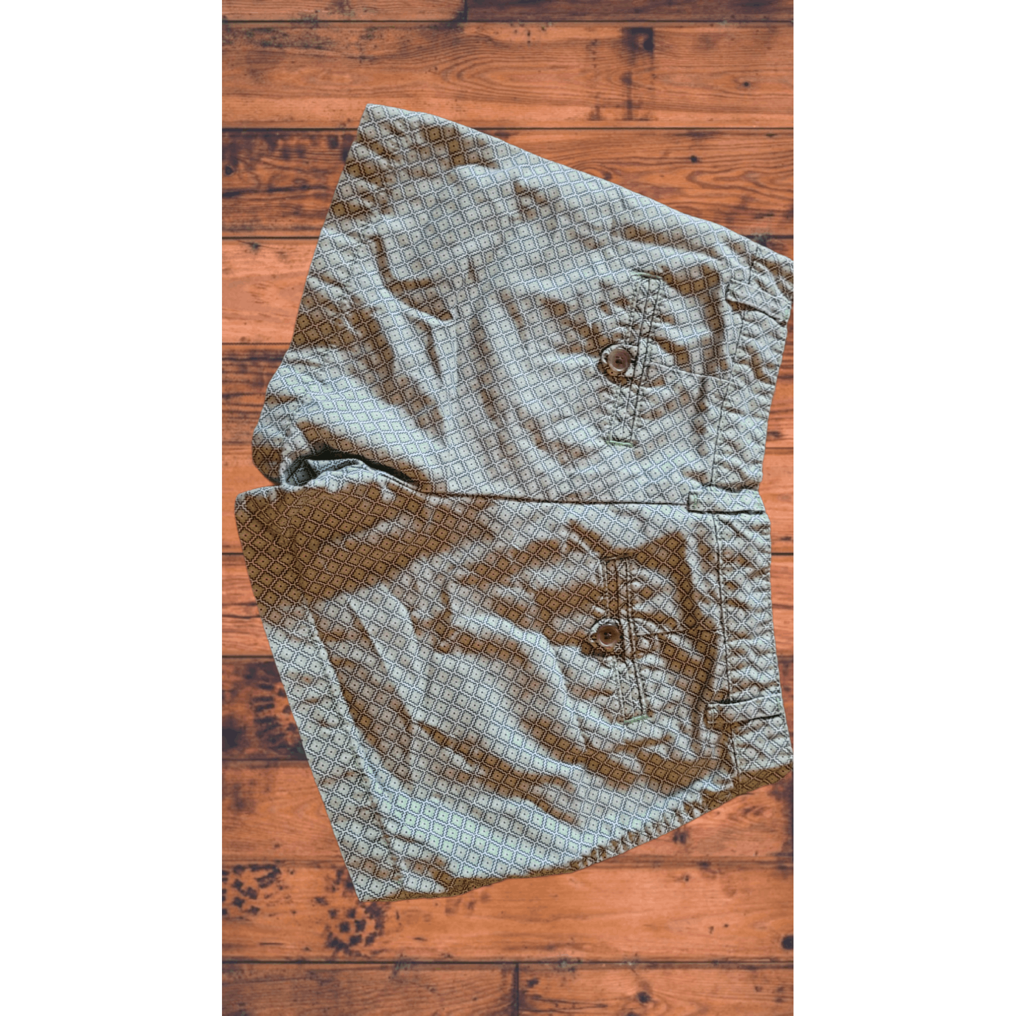 Gap Gap Shorts Women Sz 00 Green Regular Fit Geometric Cuffed Size 23" - 4 Thumbnail