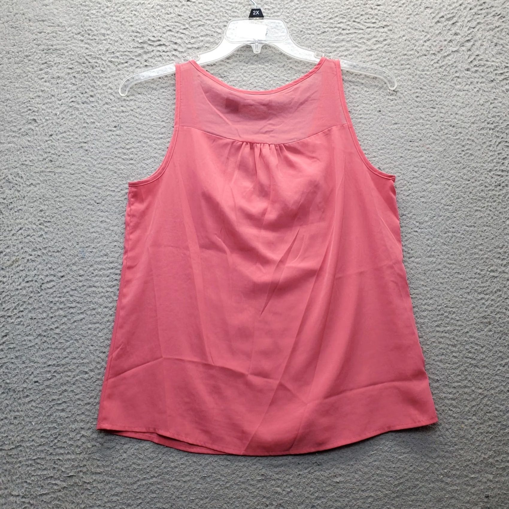 DKNY DKNY Jeans Tank Top Womens M Pink Solid Sleeveless Scoop Neck Front Zipper Size M / US 6-8 / IT 42-44 - 2 Thumbnail