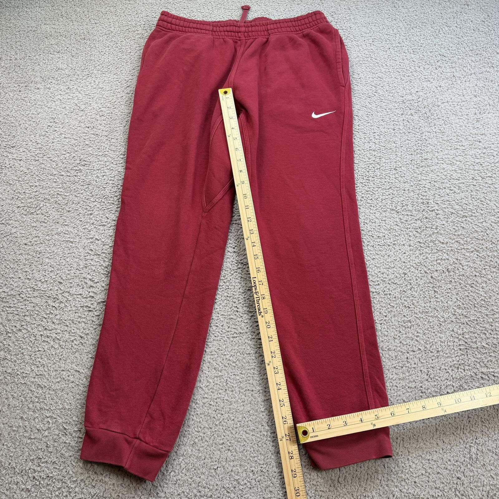 Nike Nike Red Fleece Jogger Sweatpants L Swoosh Lounge Pants Size US 34 / EU 50 - 5 Thumbnail