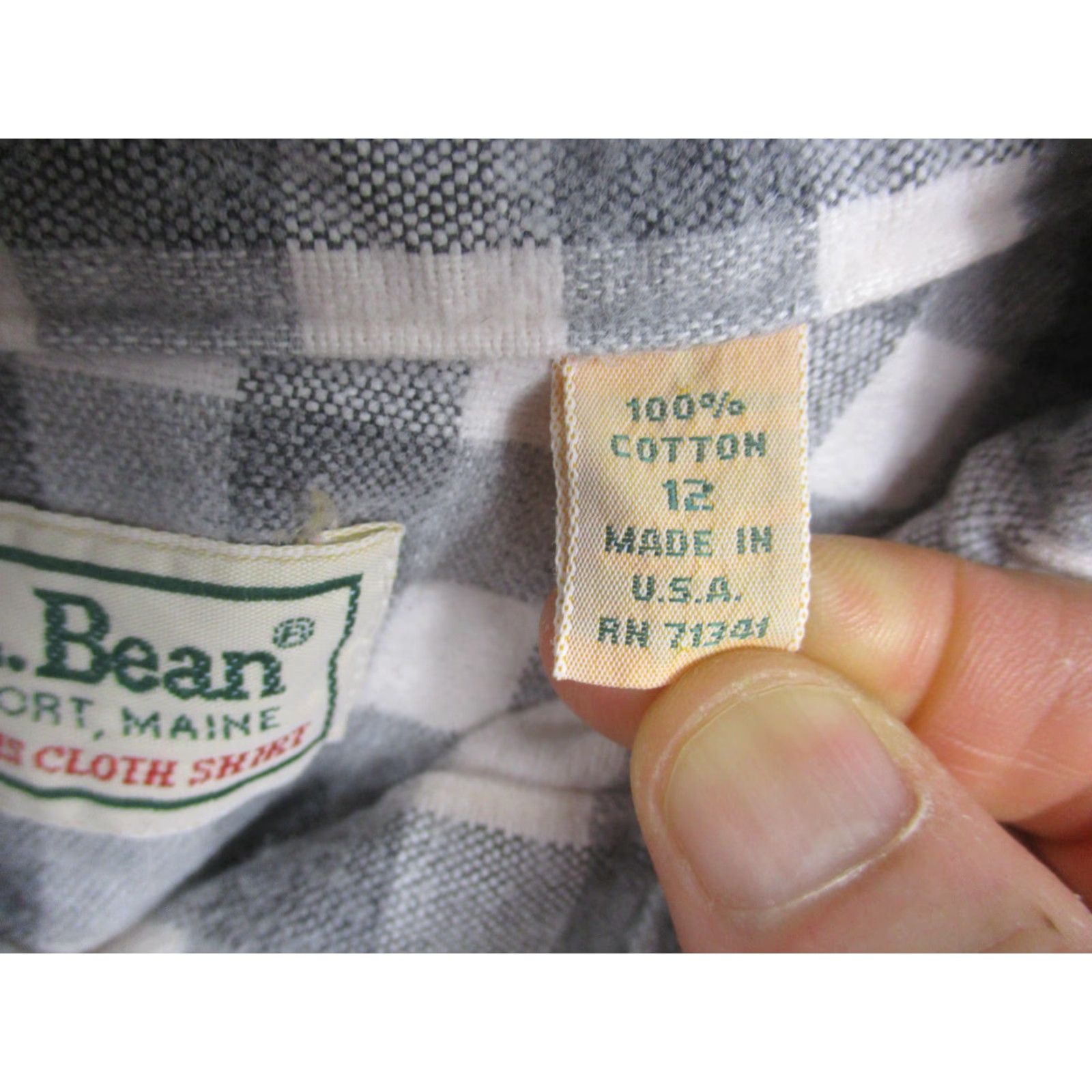 Vintage VINTAGE L.L. Bean Shirt Women XL Gray Check Chamois Flannel Long Sleeve Made USA Size XL / US 12-14 / IT 48-50 - 7 Thumbnail