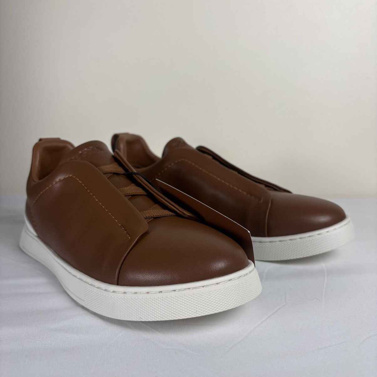 Other Zegna Men’s Brown Leather Low-Top Sneaker | White Sole Size US 11 / EU 44 - 2 Thumbnail