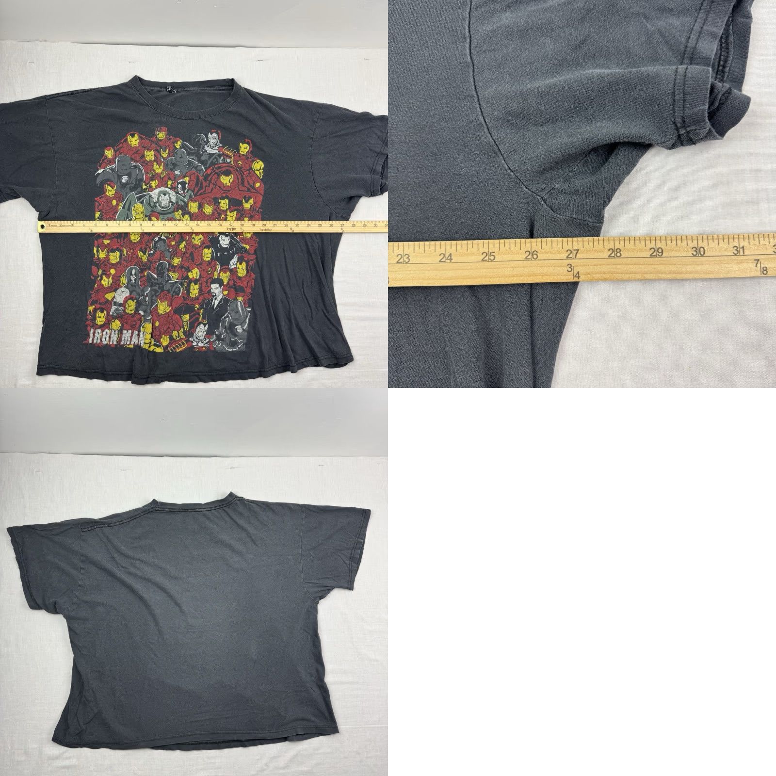 Vintage VINTAGE Marvel T-Shirt Adult XL Black Graphic Print Hipster Punk Y2K Ironman Big Graphic Faded Crew Neck Short Sleeve Comics Movie Men Mens Size US XL / EU 56 / 4 - 8 Thumbnail