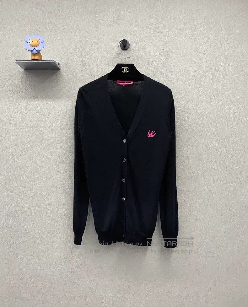 Alexander McQueen Alexander Mcqueen Black knitted cardigan coat Size XS / US 0-2 / IT 36-38 - 1 Thumbnail