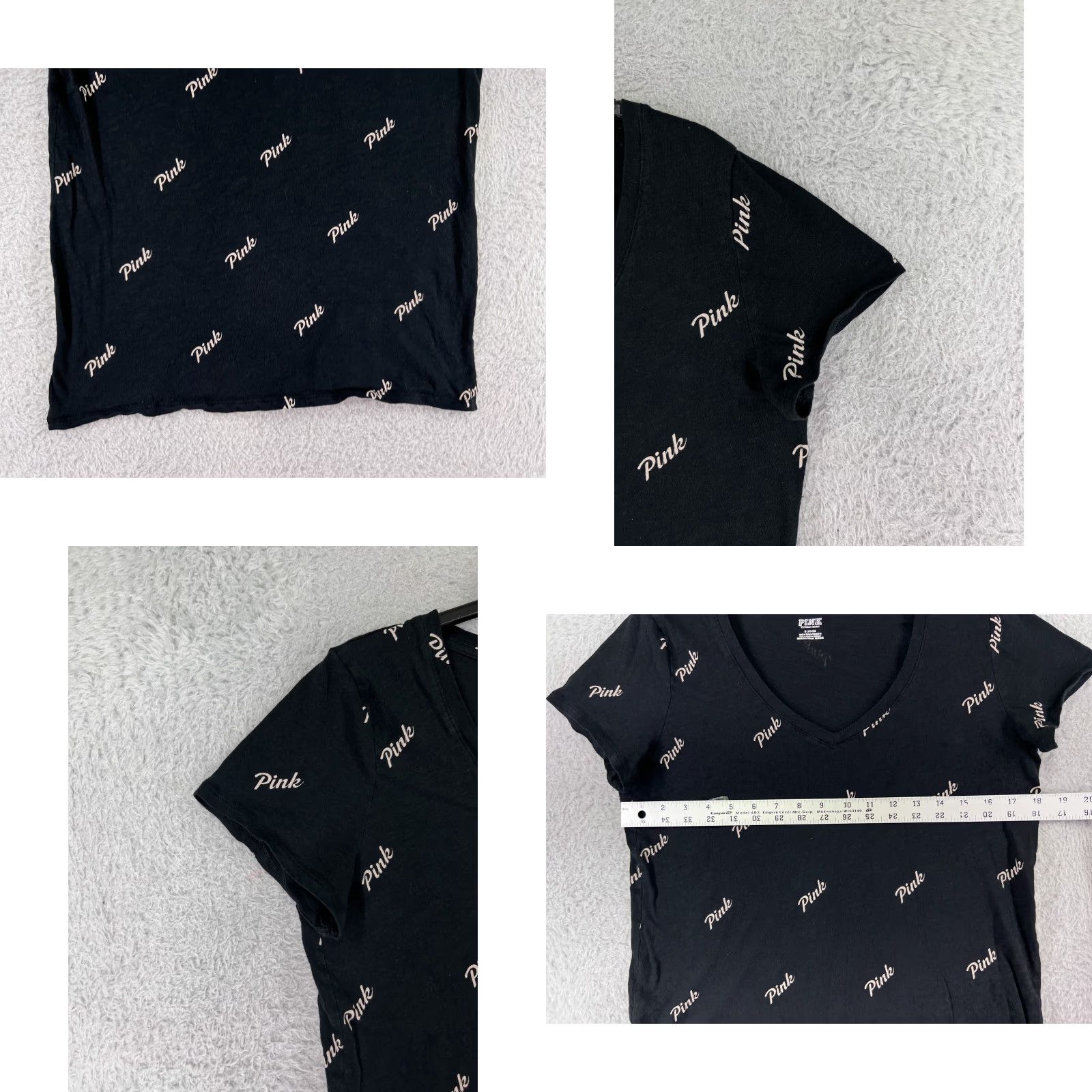 Victoria's Secret Victoria's Secret Women's Black V-Neck T-Shirt Adult Medium Cotton Casual All Seasons Size M / US 6-8 / IT 42-44 - 8 Thumbnail