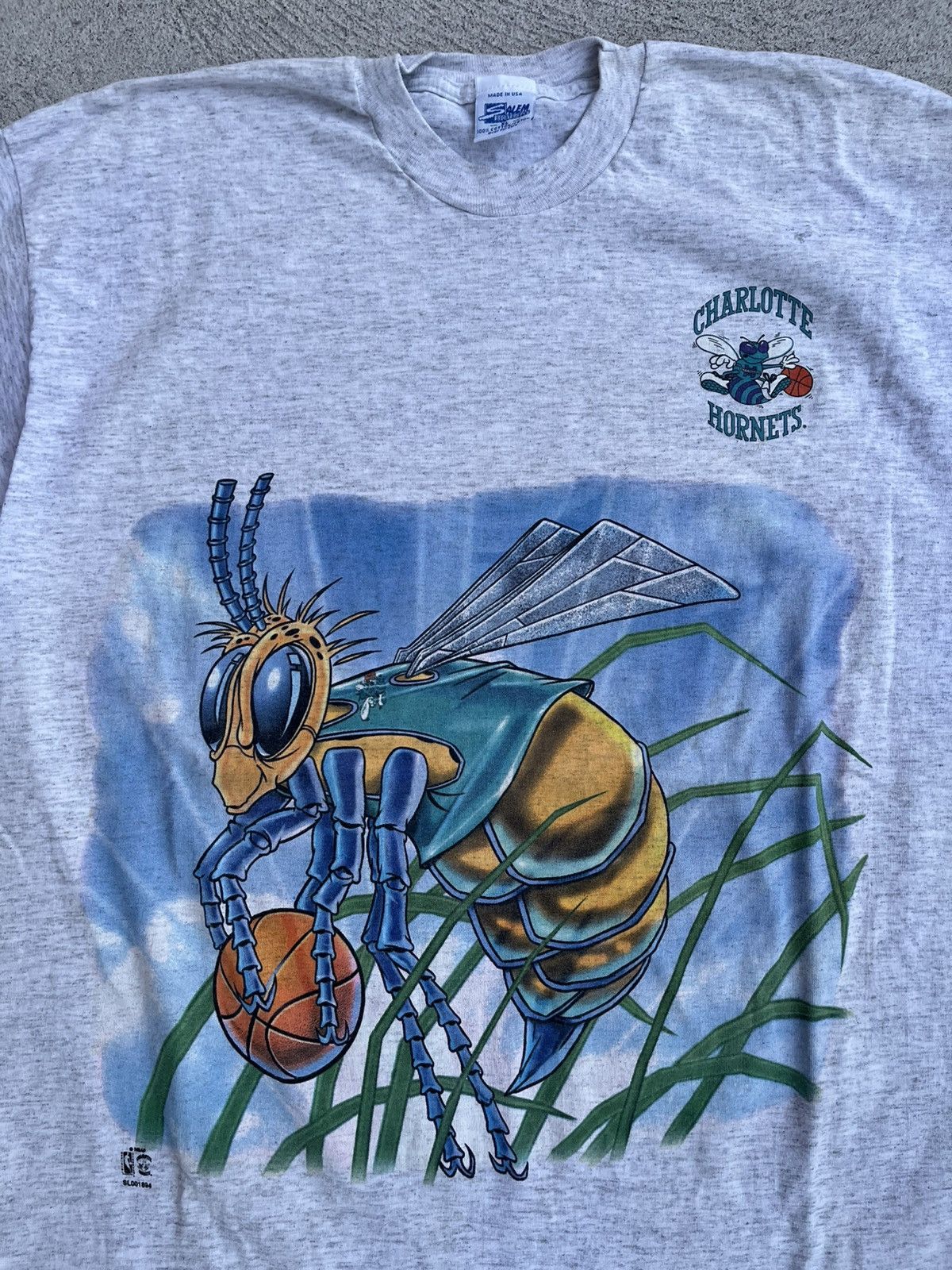 NBA × Salem Sportswear × Vintage Super Rare 90s Charlotte Hornets tee Size US XL / EU 56 / 4 - 2 Thumbnail