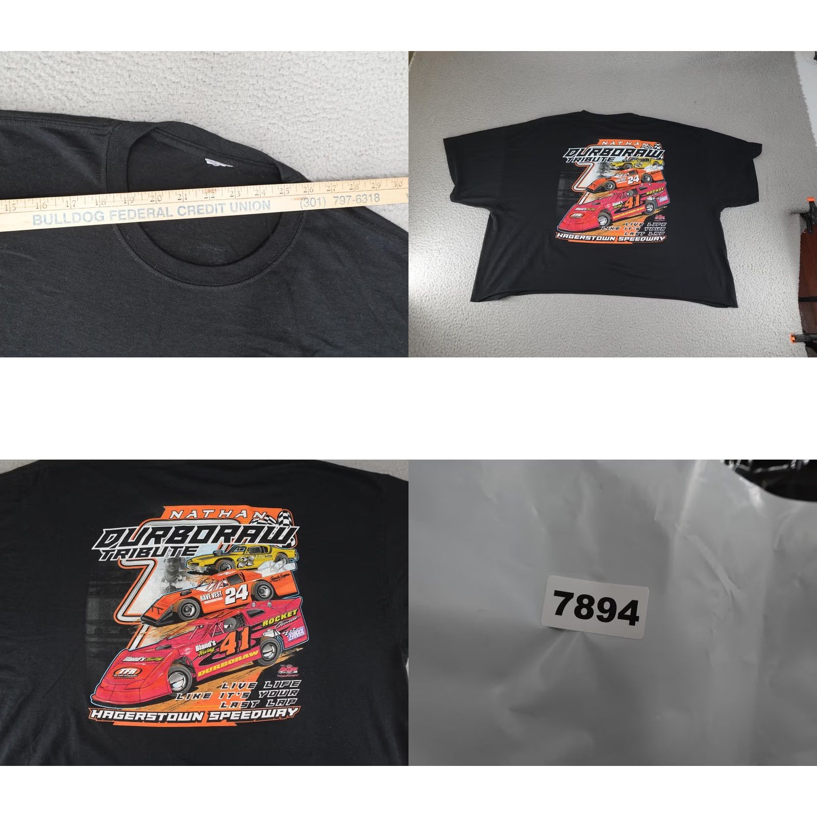 Gildan VINTAGE Racing Shirt Mens 3XL Black Cropped Nathan Durboraw Tribute Hagerstown Speedway Size US XXL / EU 58 / 5 - 8 Thumbnail