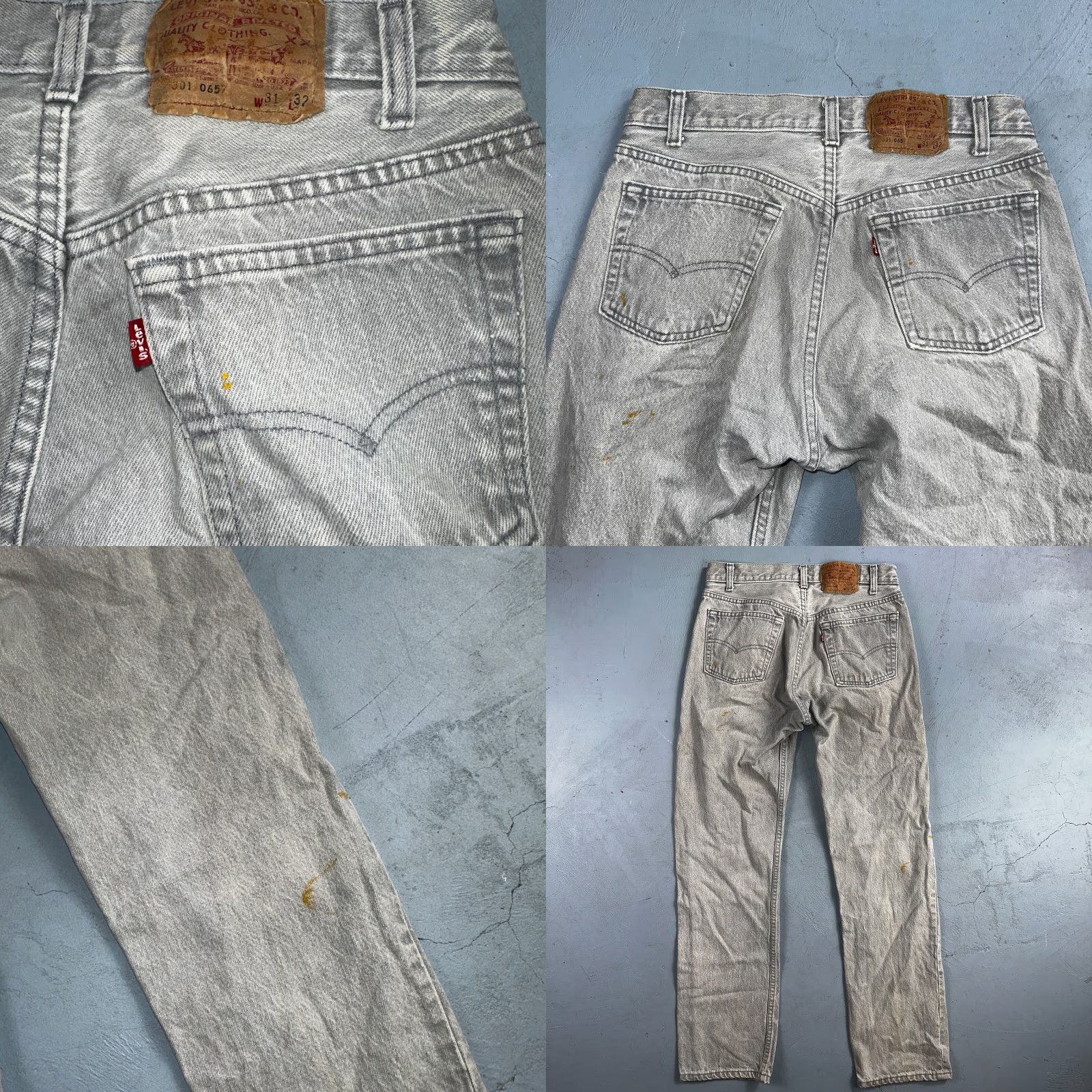 Levi's VINTAGE Levis 501 Jeans USA 80s Gray Acid Wash 31x32 Act 29x30 XX Straight Leg Size US 31 - 10 Thumbnail