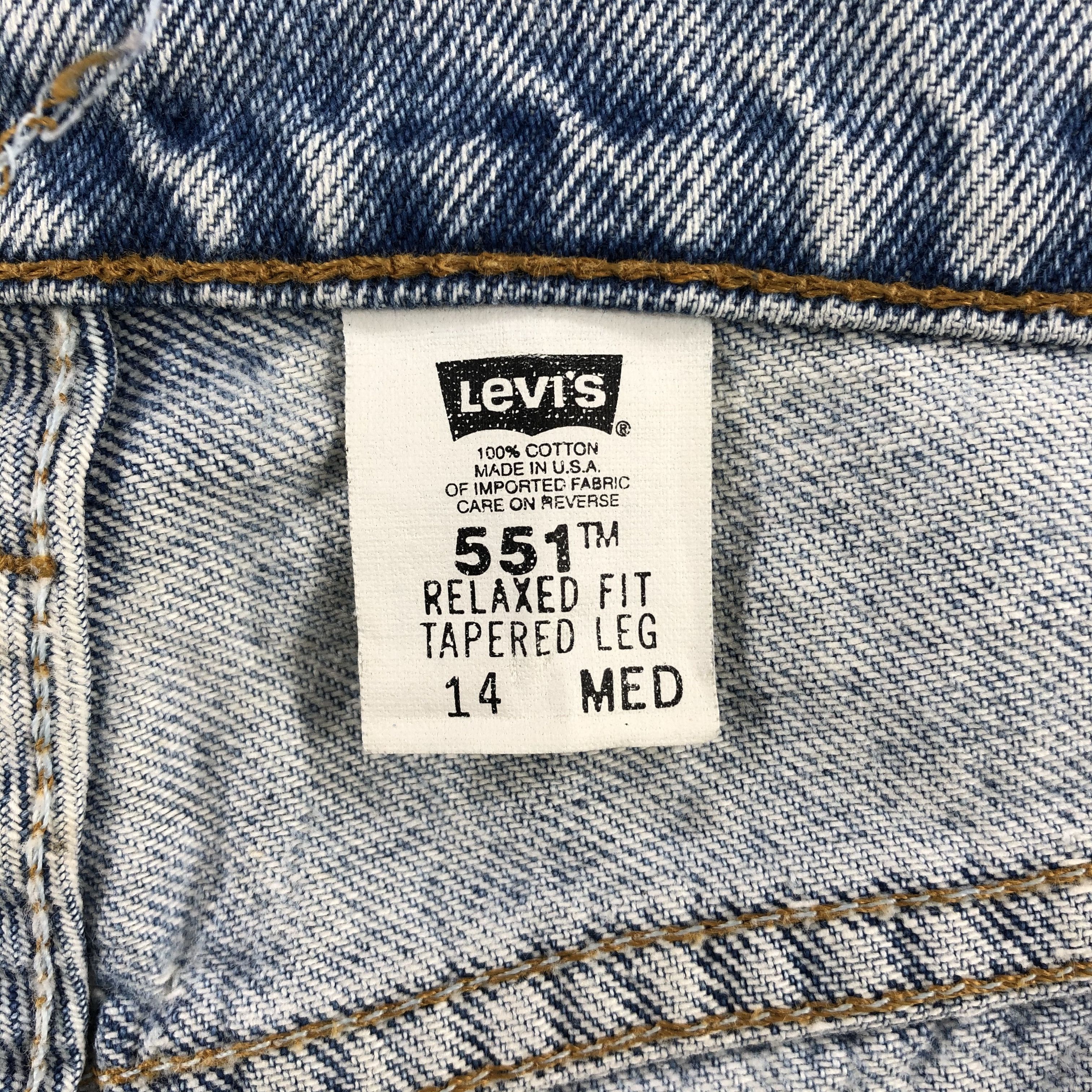 Levi's 90s Vintage Light Wash Levis 551 Jeans-J1583 Size US 33 - 13 Thumbnail