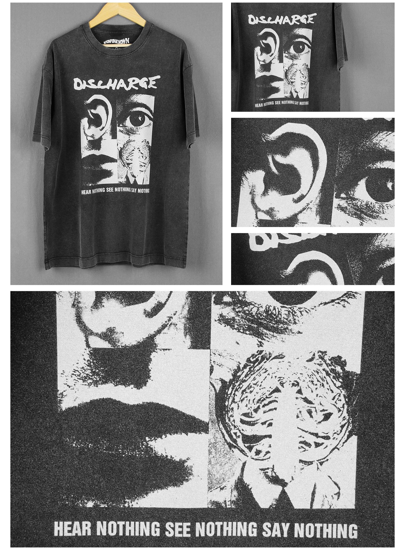 Japanese Brand × Vintage DISCHARGE HEAR NOTHING SAY NOTHING Vintage Shirt Size US XXL / EU 58 / 5 - 5 Thumbnail