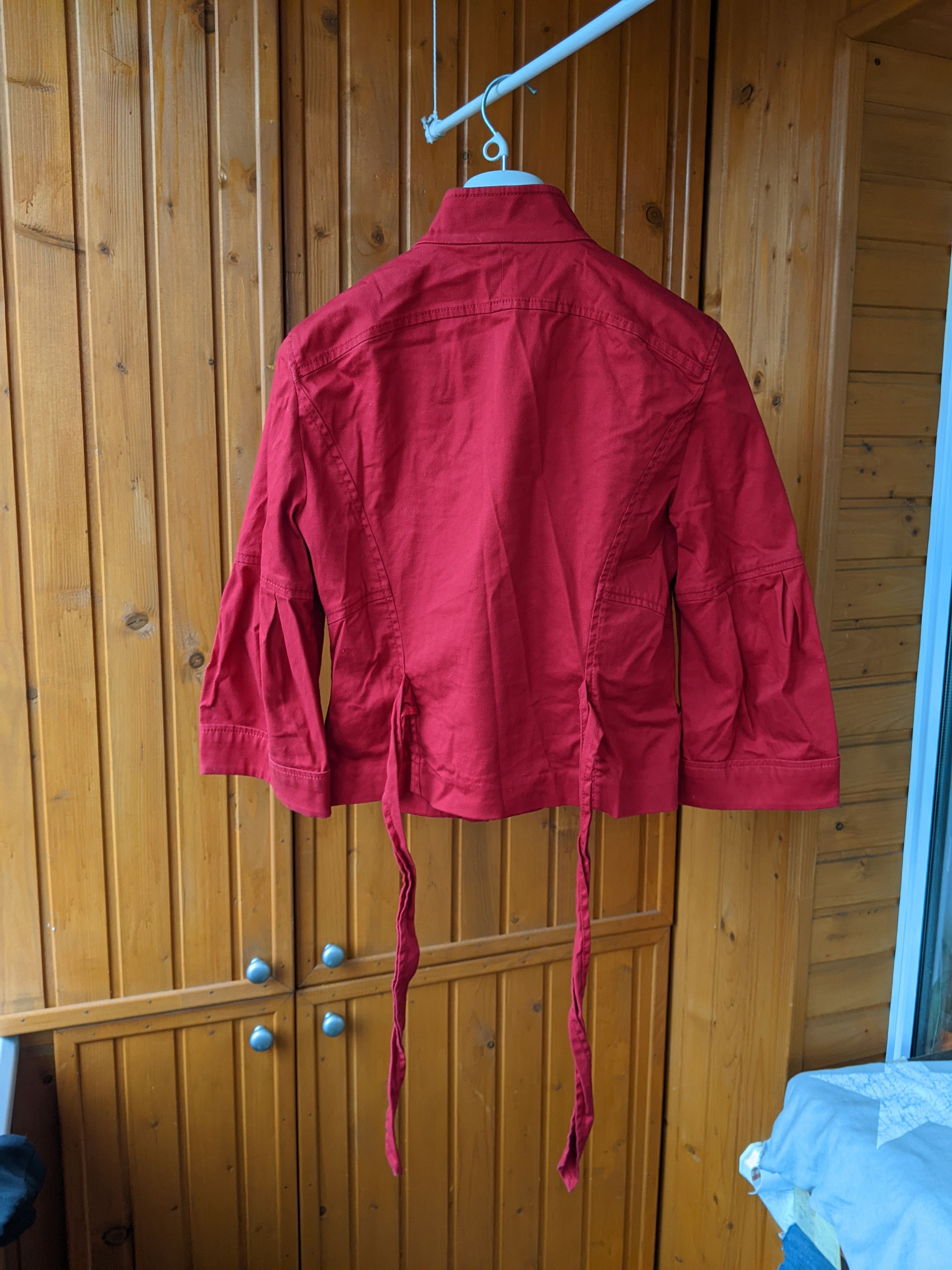 Armani Armani Exchage Red Denim Jacket Kimono Blazer Rundholz Dip Size L / US 10 / IT 46 - 4 Thumbnail