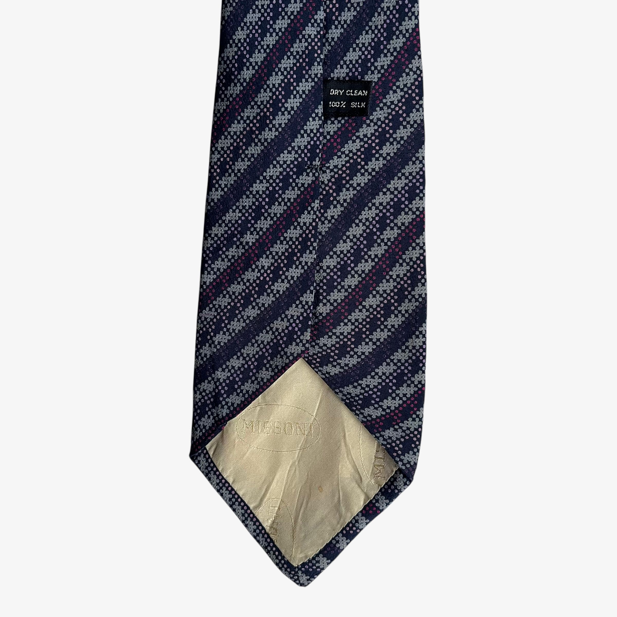 Vintage 90s Missoni Abstract Striped Silk Tie