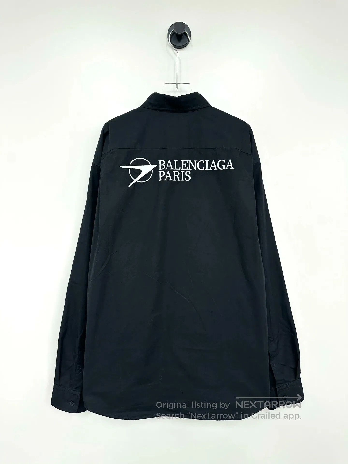 Balenciaga Balenciaga Black Boomerang Logo Long Sleeve Shirt| Size XS / US 0-2 / IT 36-38 - 2 Thumbnail