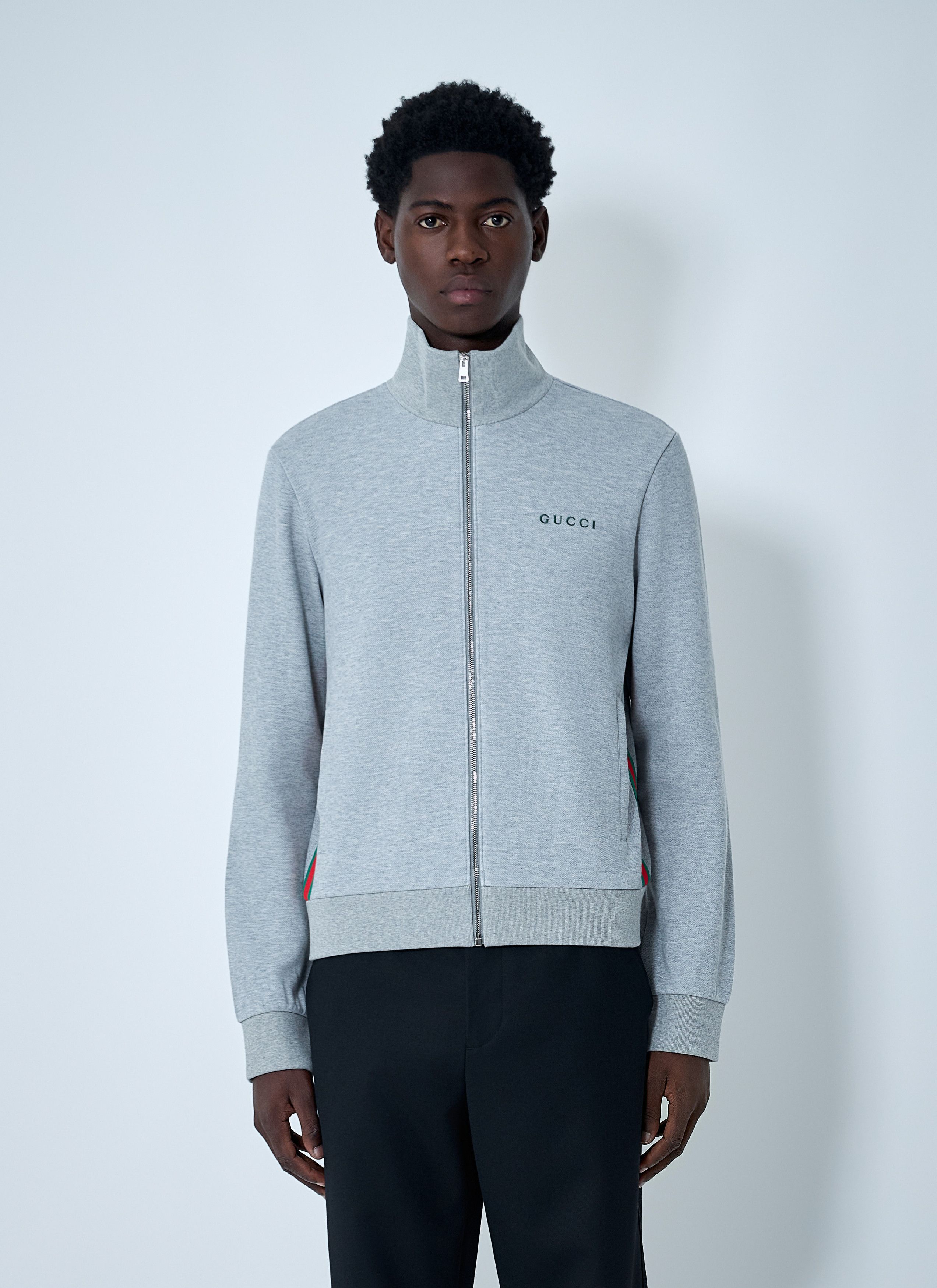 Gucci Web Motif Zip-Up Sweatshirt Size US M / EU 48-50 / 2 - 1 Thumbnail