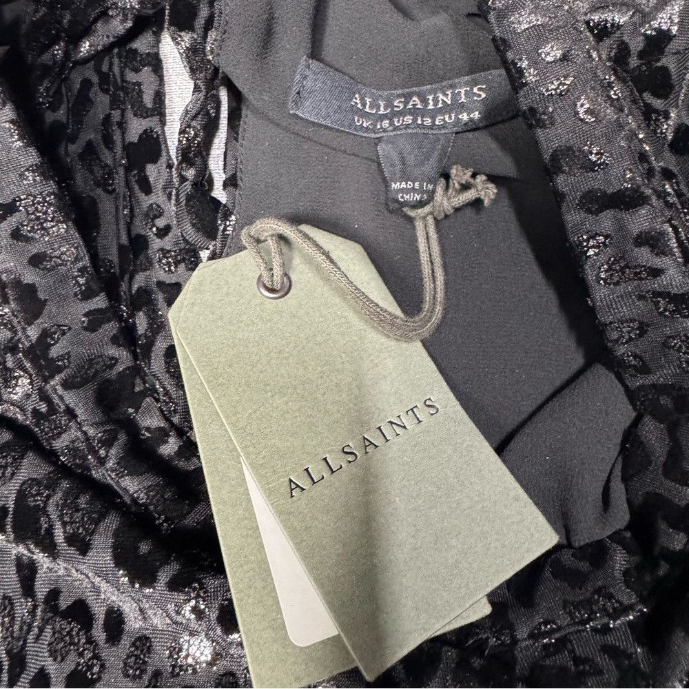 Allsaints NWT New AllSaints Jemima Leopard Black Mini Dress Size 12 Size L / US 10 / IT 46 - 7 Thumbnail