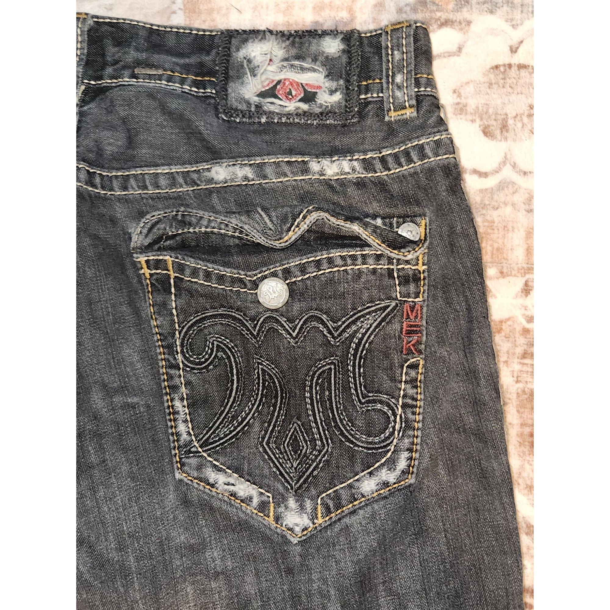 Vintage Mek Denim USA Blue Jeans Mens 34x34 Vtg Oaxaca Boot Cut Dist Size US 34 / EU 50 - 12 Thumbnail