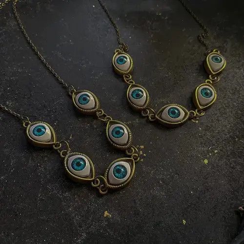 Jewelry Streetwear Eye Trippy Evil Jewerly Necklace Chain Art Size ONE SIZE - 4 Thumbnail