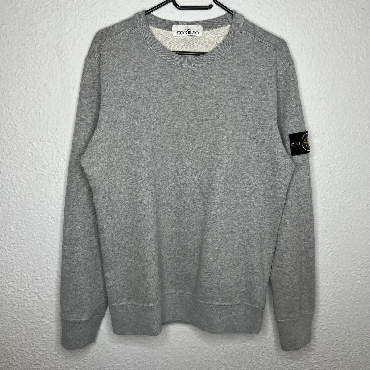 Stone Island Crewneck Sweatshirt Grey Sweat Badge Patch Logo